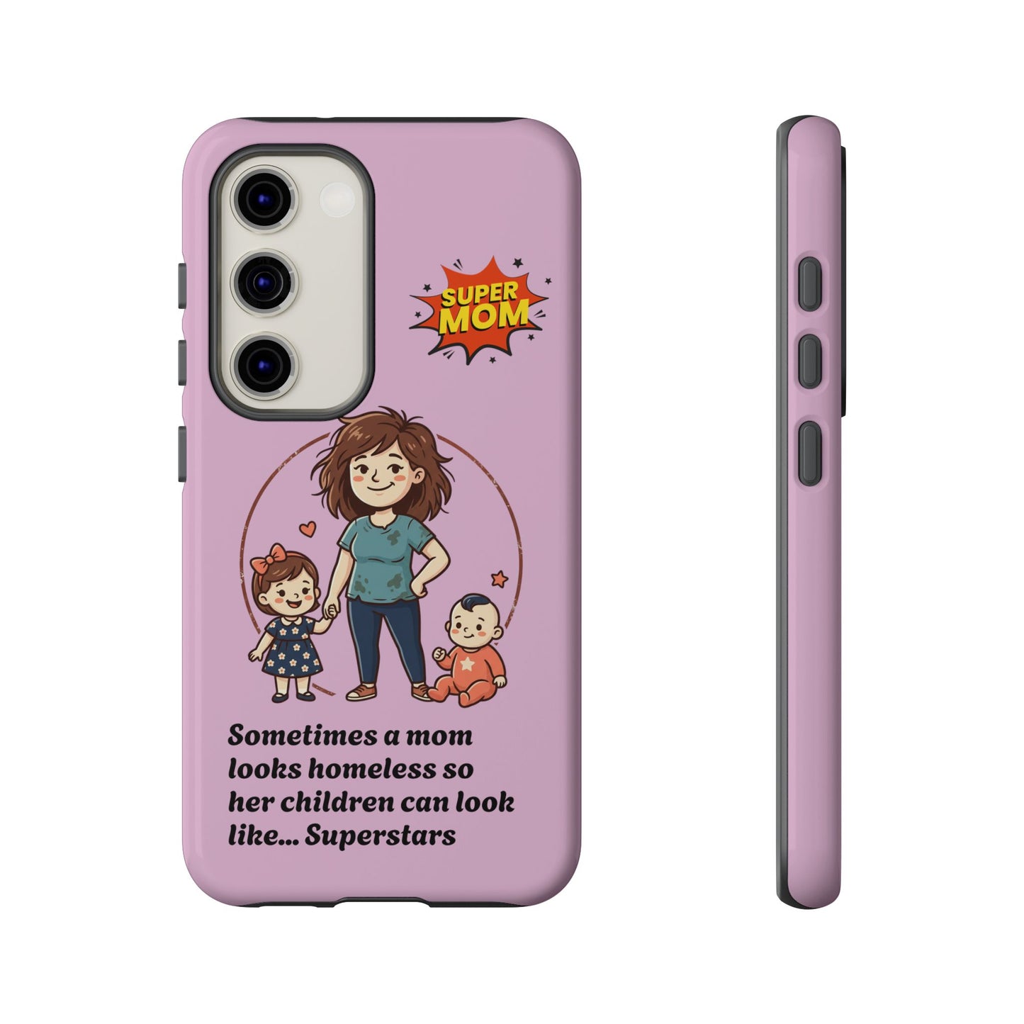 Super Mom Phone Case | Pink Phone Case, Mom Quote