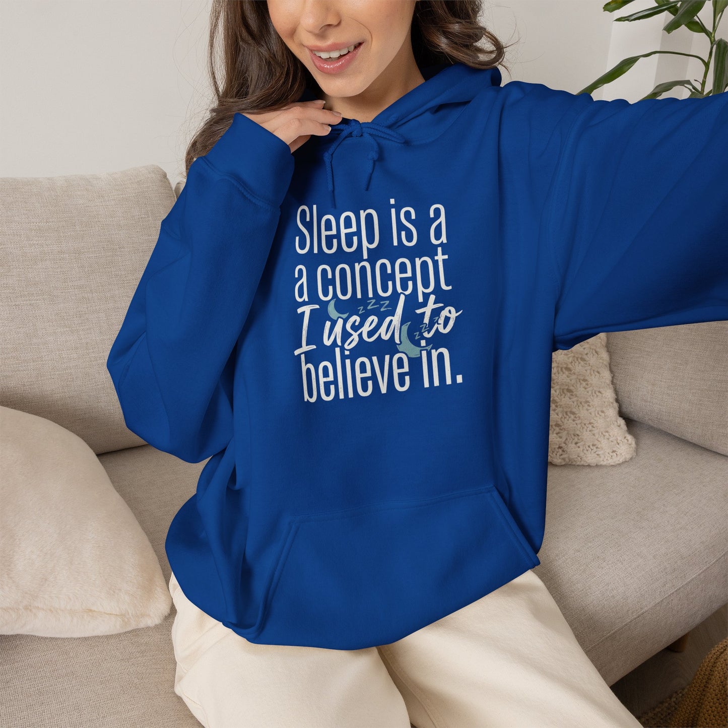 Sleep Is a Concept Hoodie – Funny Insomnia Quote Pullover