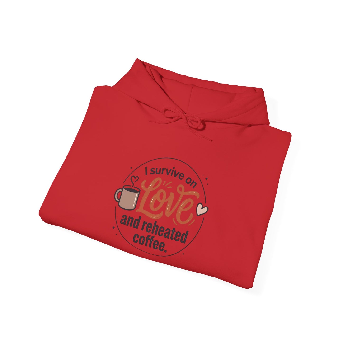 I Survive on Love and Reheated Coffee Hoodie