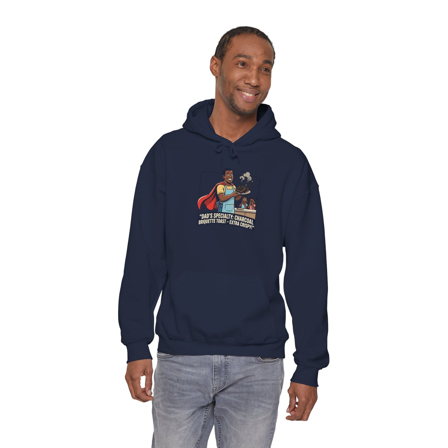 Hoodie — 'Dad's Specialty Charcoal Grilled Toast' Retro BBQ Chef Graphic