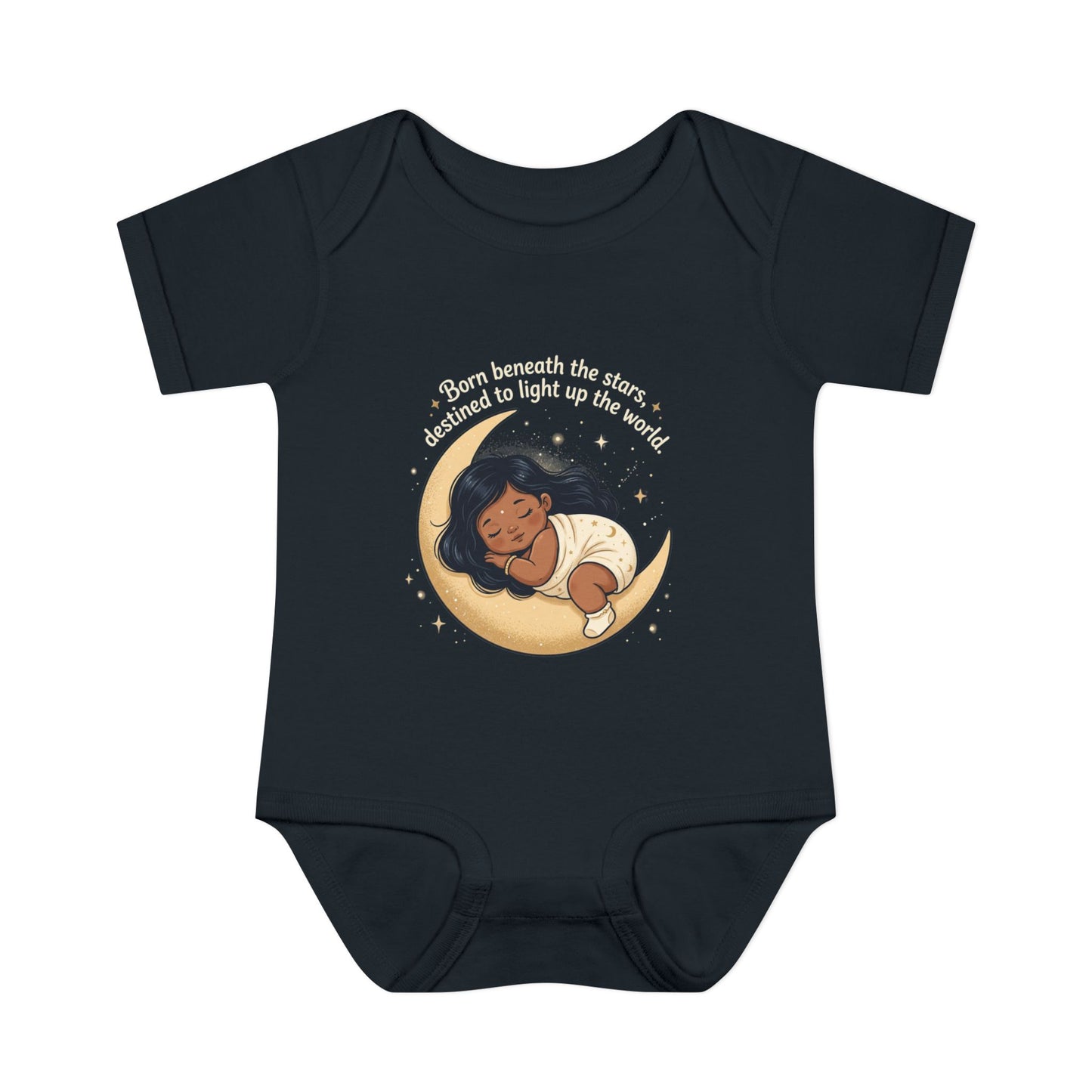 Newborn Moon Baby Bodysuit — "Born Beneath the Stars" Infant Onesie