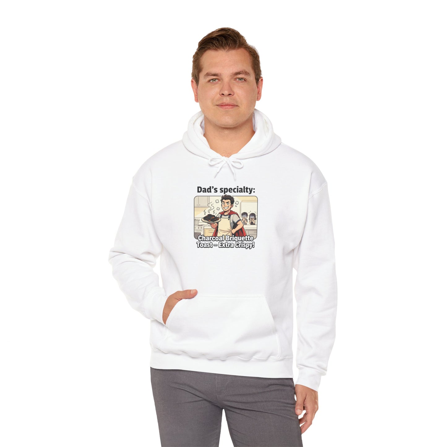 Dad’s Specialty: Charcoal Grilling Hooded Sweatshirt — Funny BBQ Dad Gift