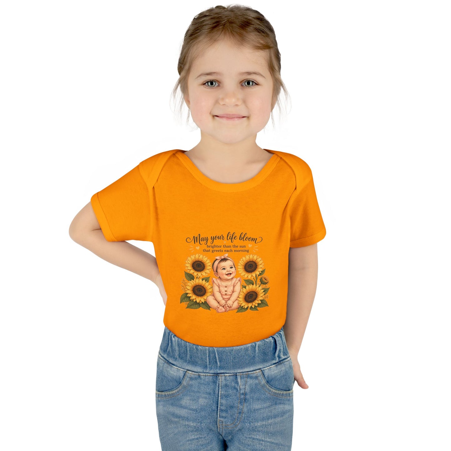 Sunflower Baby Bodysuit – "May Your Life Bloom" Infant Onesie
