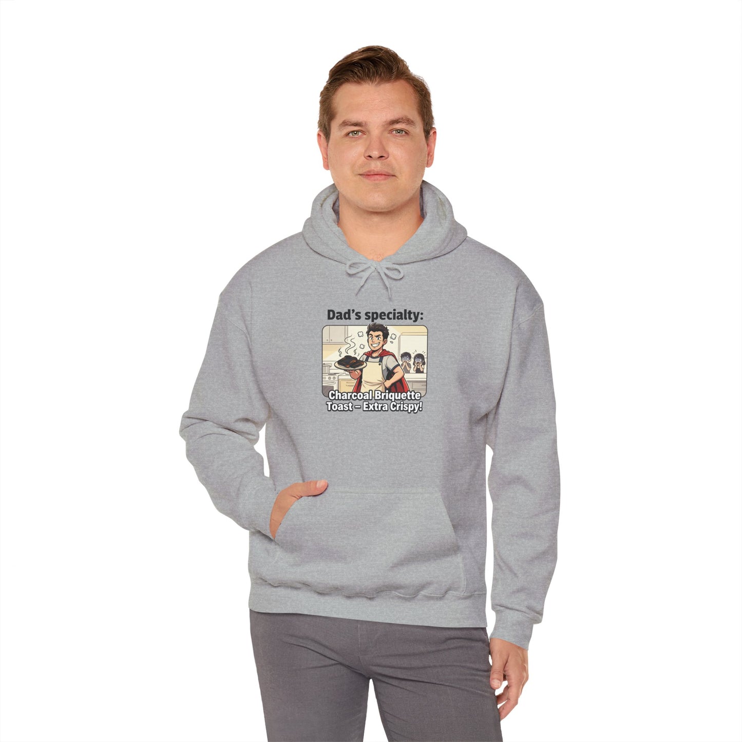 Dad’s Specialty: Charcoal Grilling Hooded Sweatshirt — Funny BBQ Dad Gift