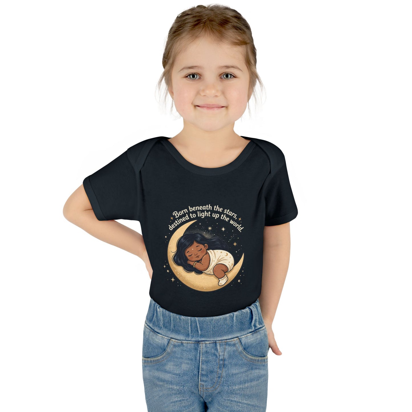 Newborn Moon Baby Bodysuit — "Born Beneath the Stars" Infant Onesie