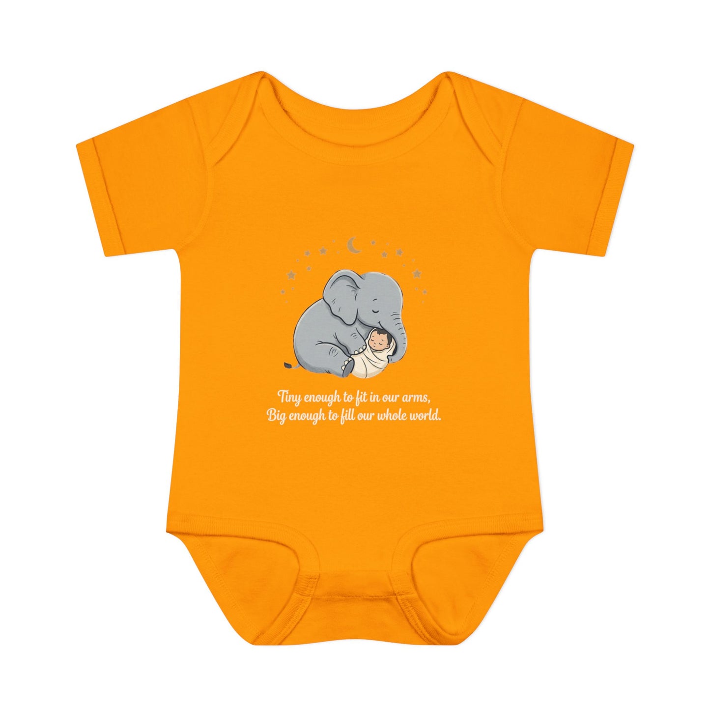 Elephant & Baby Nighttime Infant Bodysuit — Cute Nursery Sleepwear