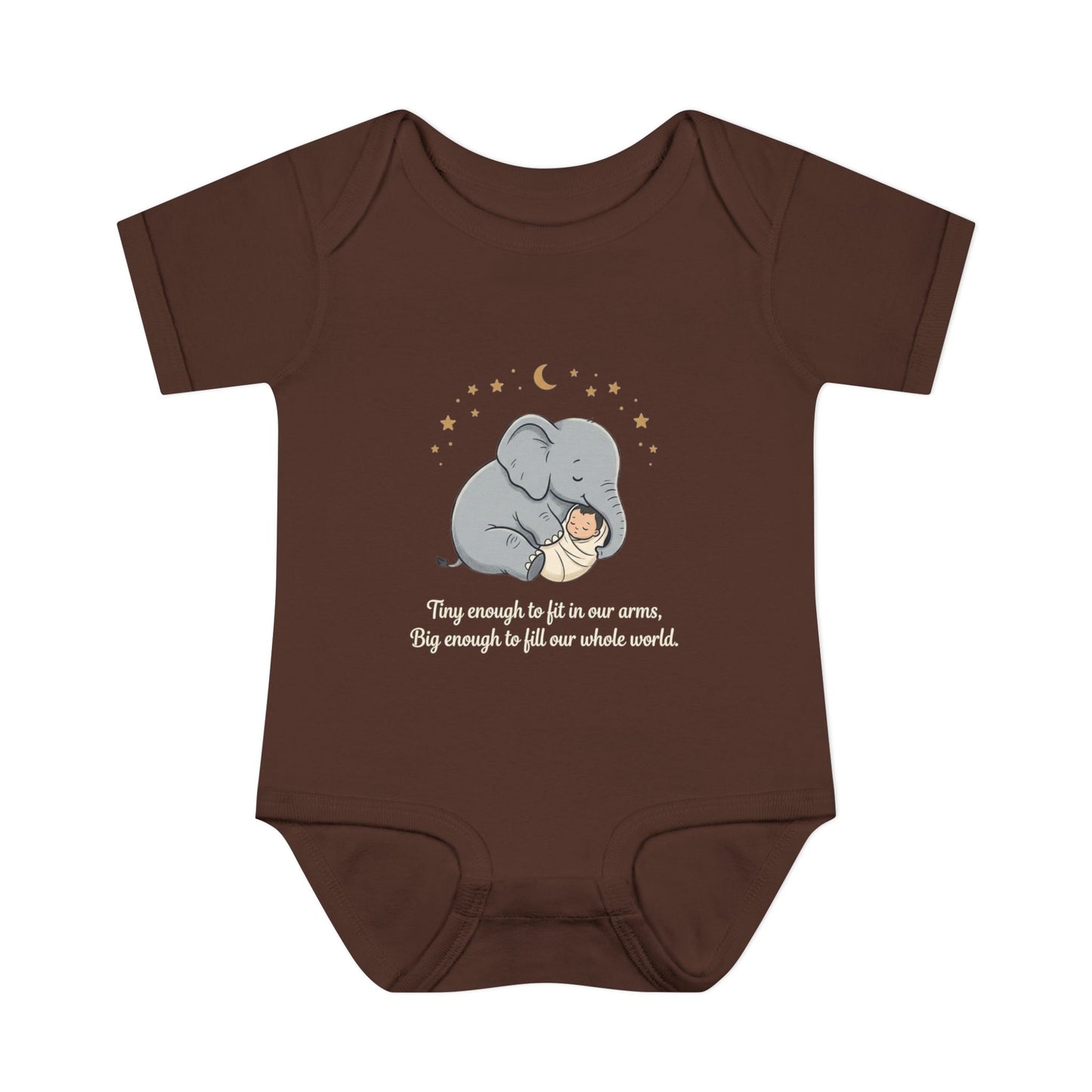 Elephant & Baby Nighttime Infant Bodysuit — Cute Nursery Sleepwear