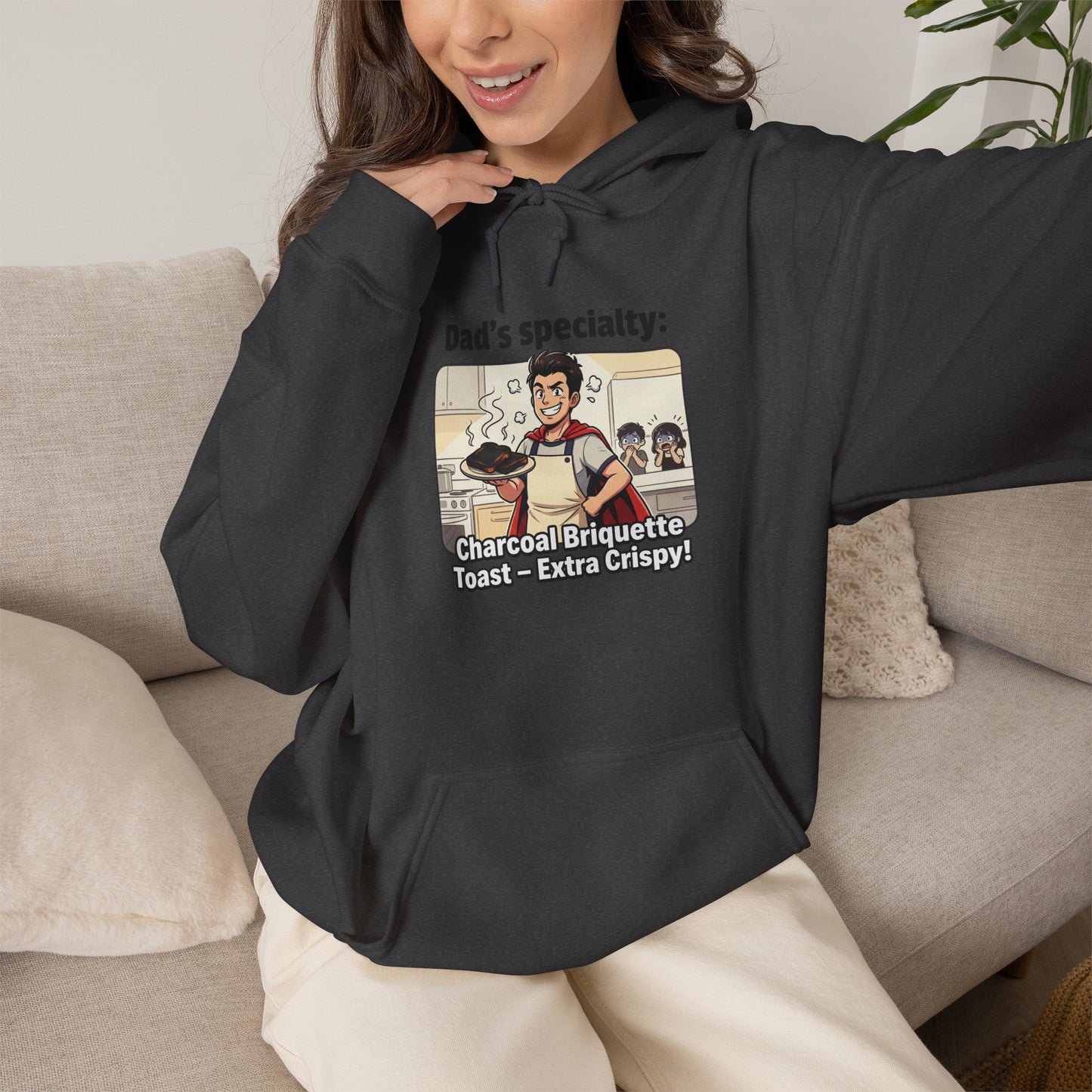 Dad’s Specialty: Charcoal Grilling Hooded Sweatshirt — Funny BBQ Dad Gift