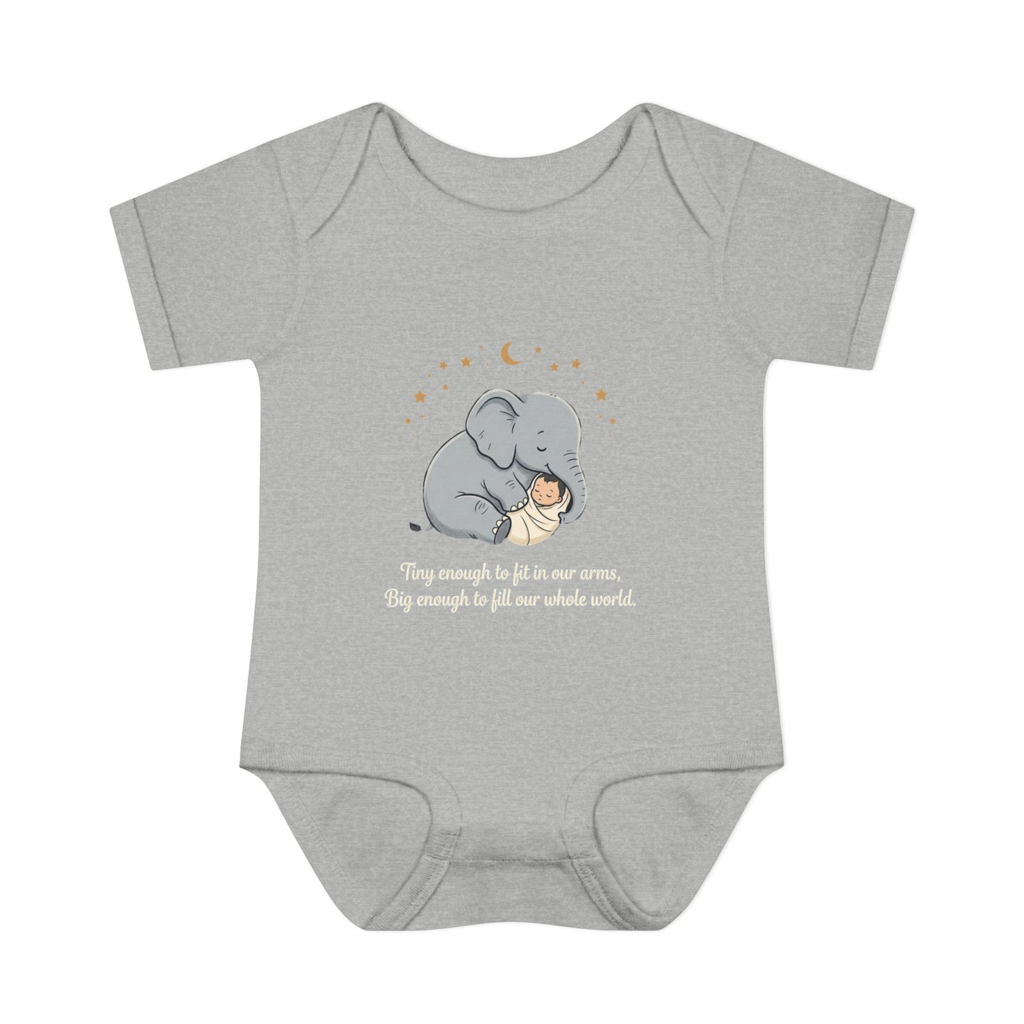 Elephant & Baby Nighttime Infant Bodysuit — Cute Nursery Sleepwear