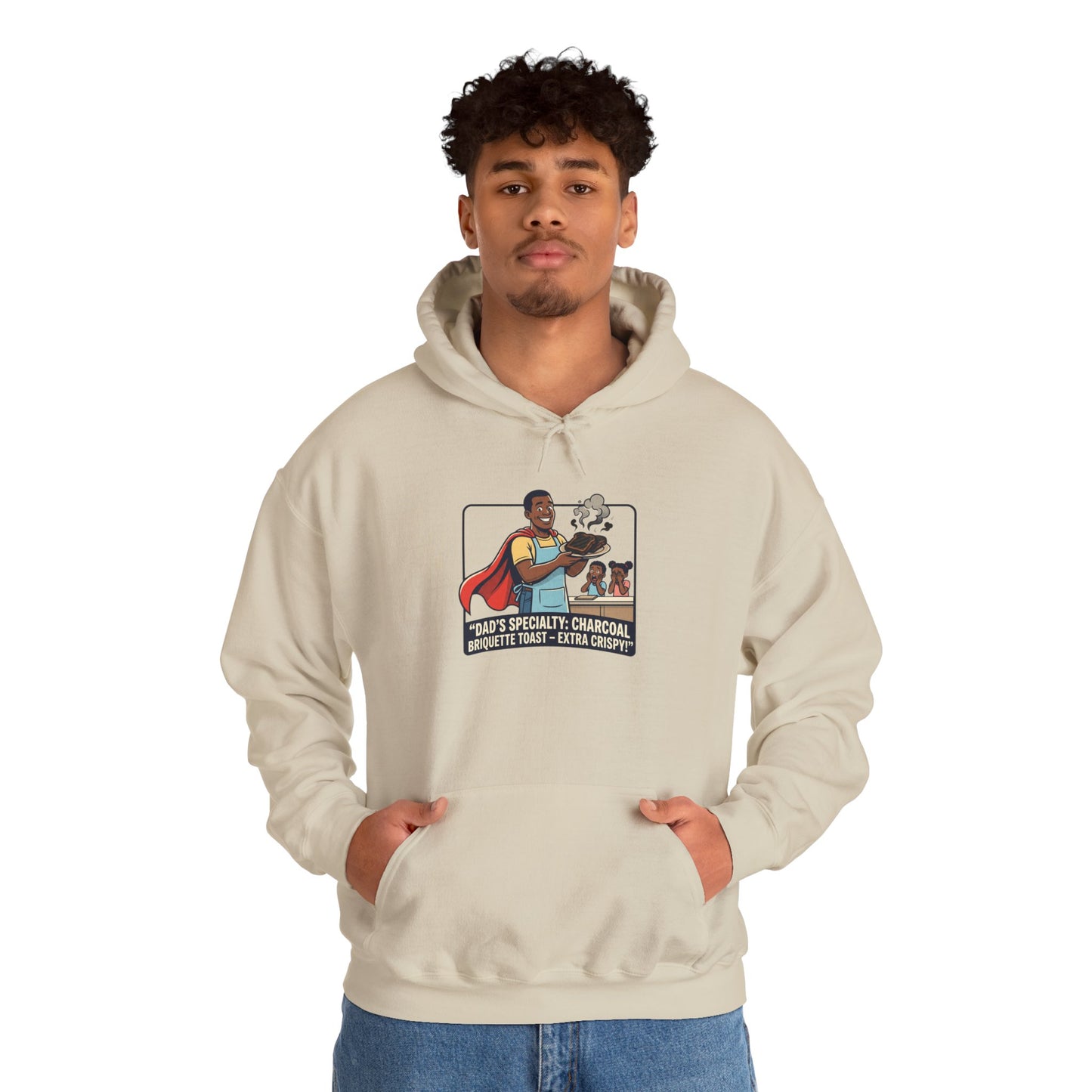 Hoodie — 'Dad's Specialty Charcoal Grilled Toast' Retro BBQ Chef Graphic
