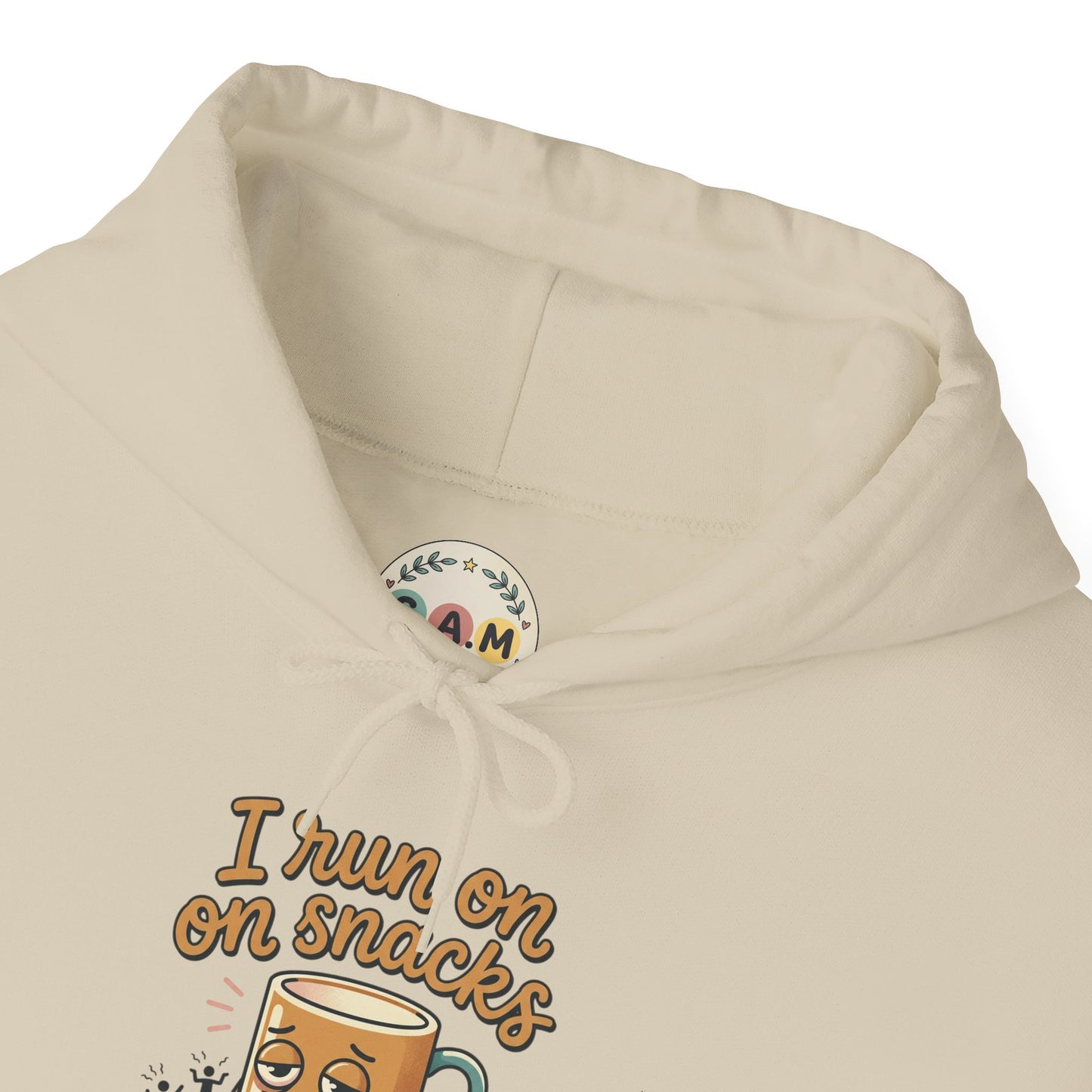 Coffee Mug Hoodie - "I Run on Coffee and Tiny Human Drama" Funny Mom Sweatshirt