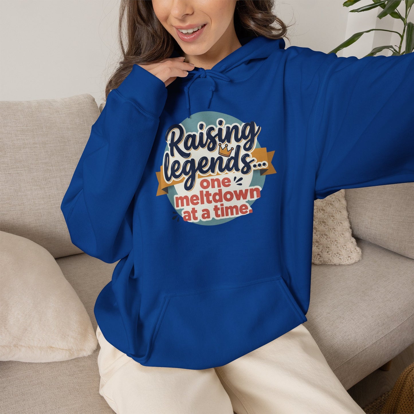 Hoodie — "Raising Legends... one meltdown at a time" Retro Parenthood Sweatshirt
