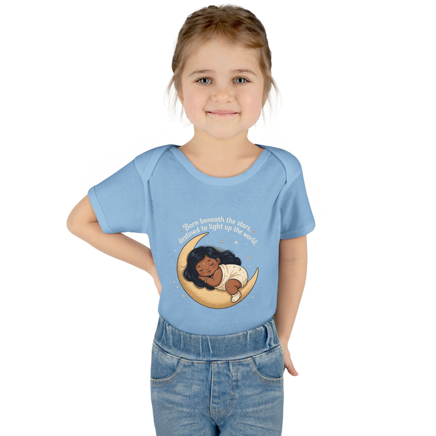 Newborn Moon Baby Bodysuit — "Born Beneath the Stars" Infant Onesie