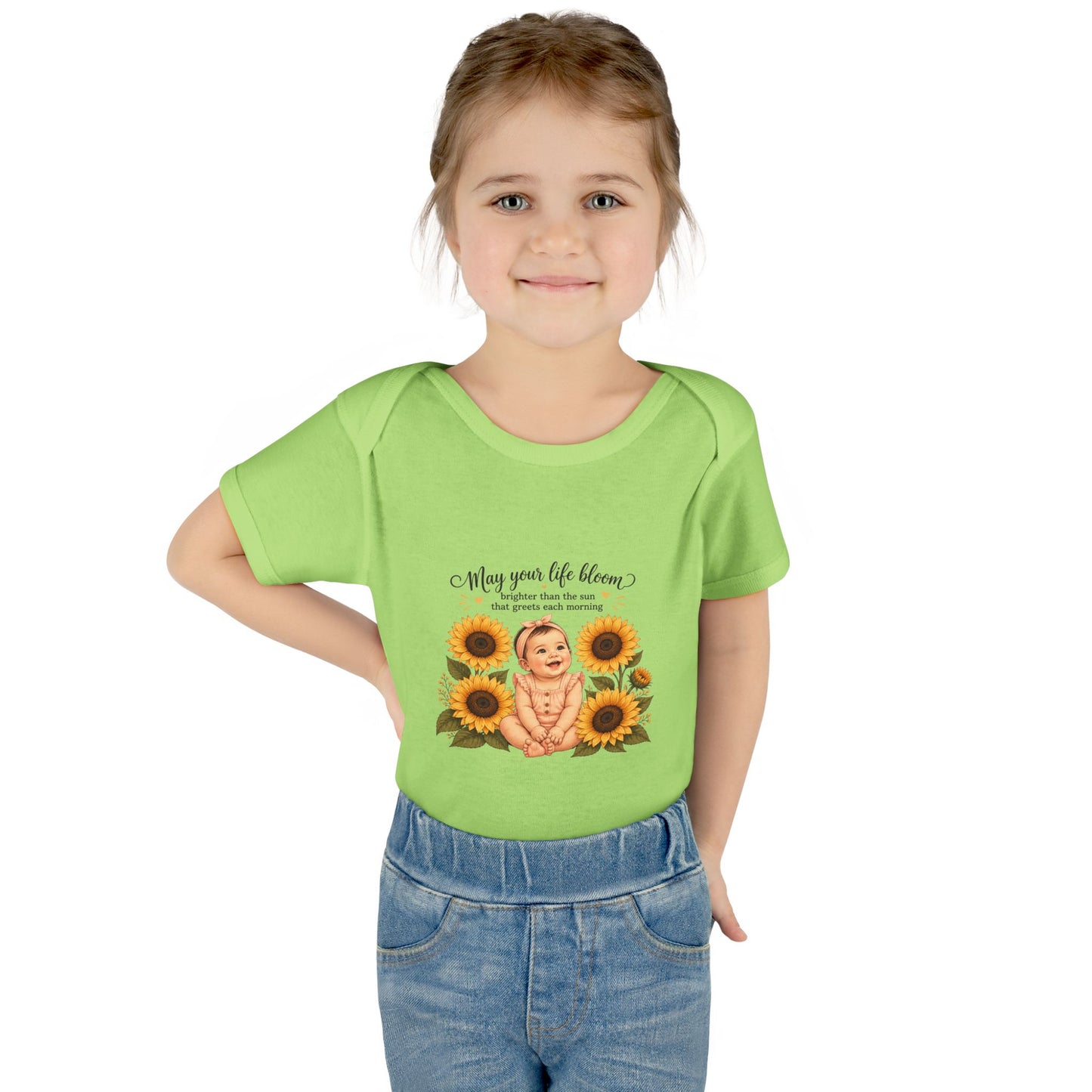 Sunflower Baby Bodysuit – "May Your Life Bloom" Infant Onesie