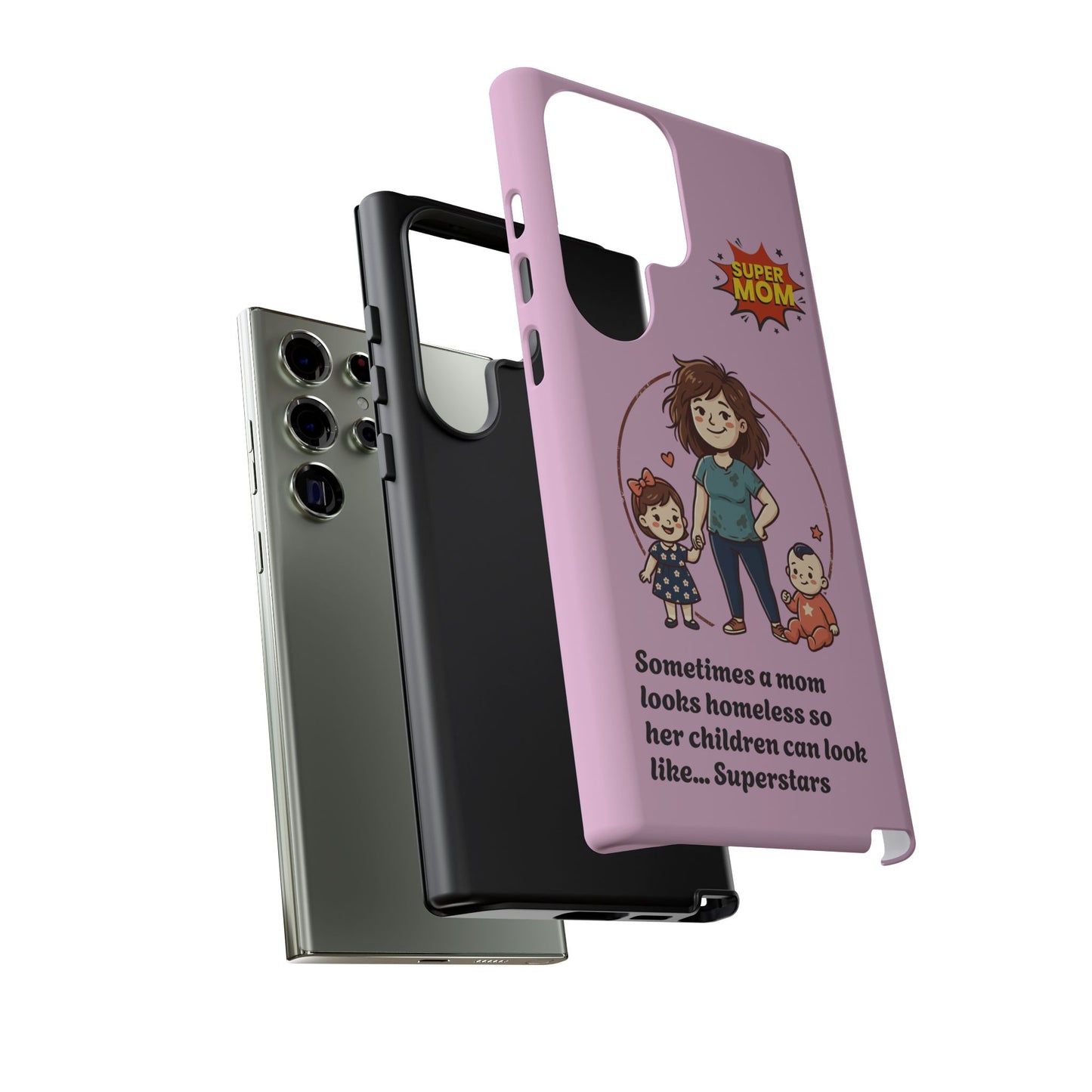 Super Mom Phone Case | Pink Phone Case, Mom Quote