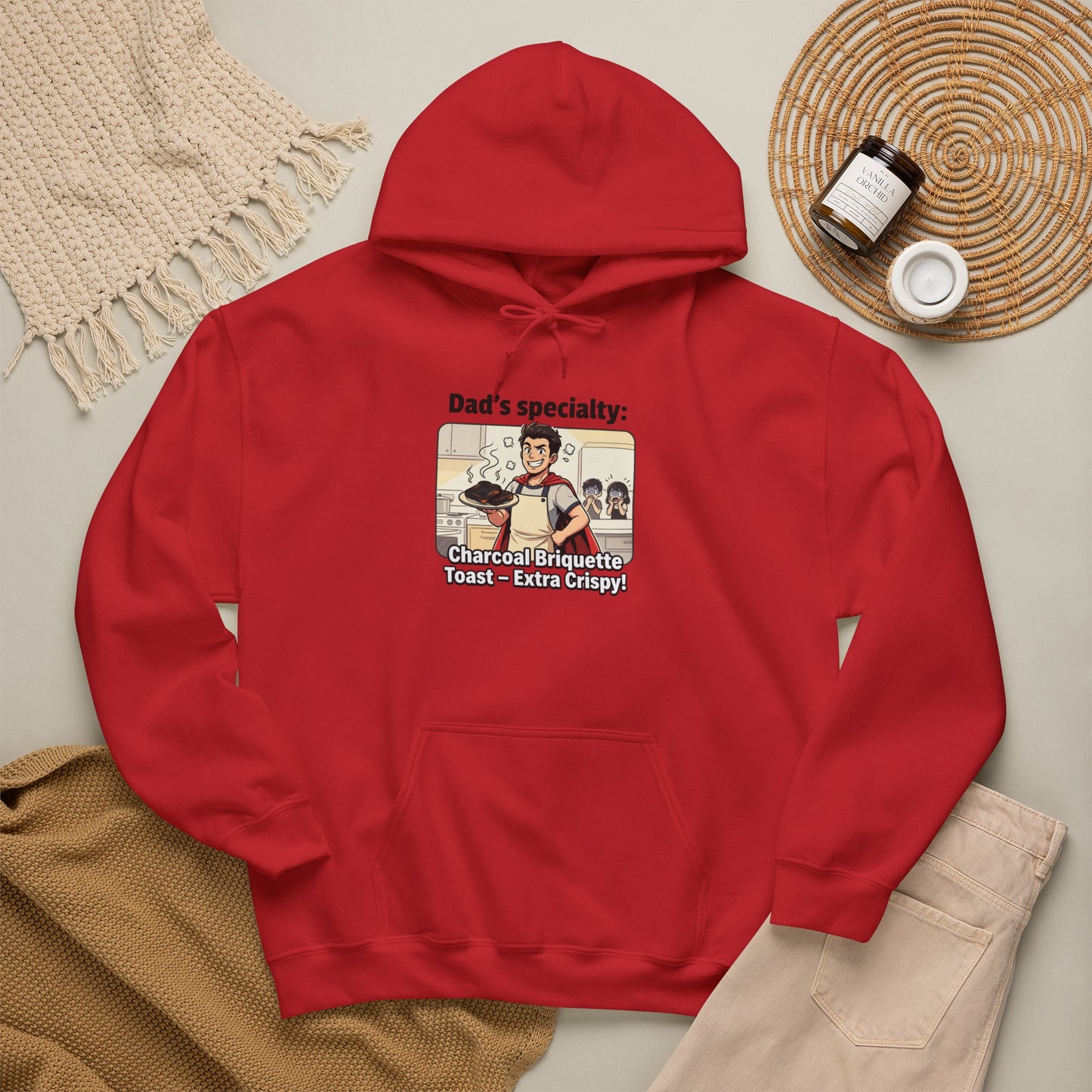 Dad’s Specialty: Charcoal Grilling Hooded Sweatshirt — Funny BBQ Dad Gift