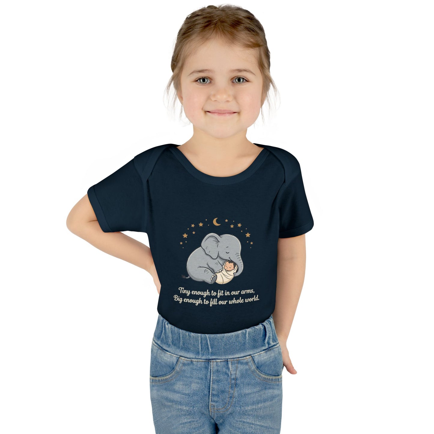 Elephant & Baby Nighttime Infant Bodysuit — Cute Nursery Sleepwear