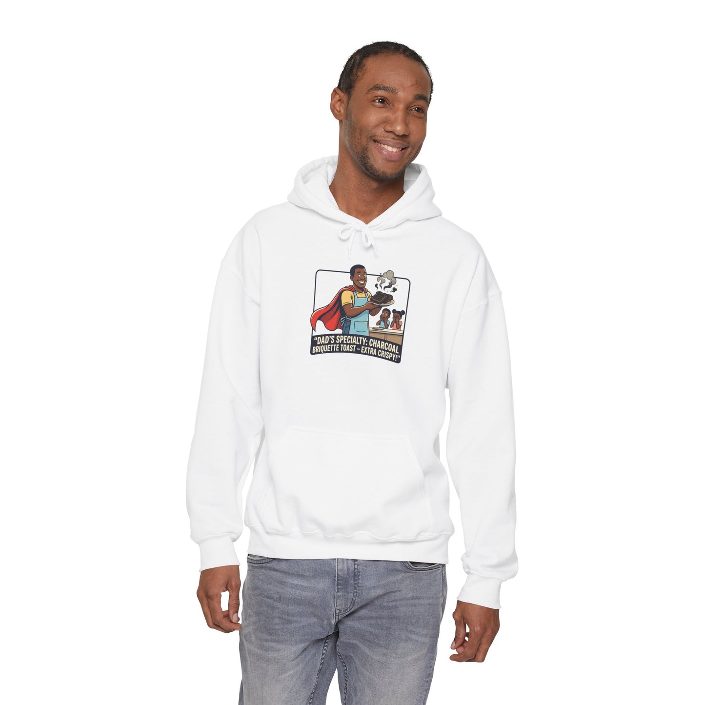 Hoodie — 'Dad's Specialty Charcoal Grilled Toast' Retro BBQ Chef Graphic