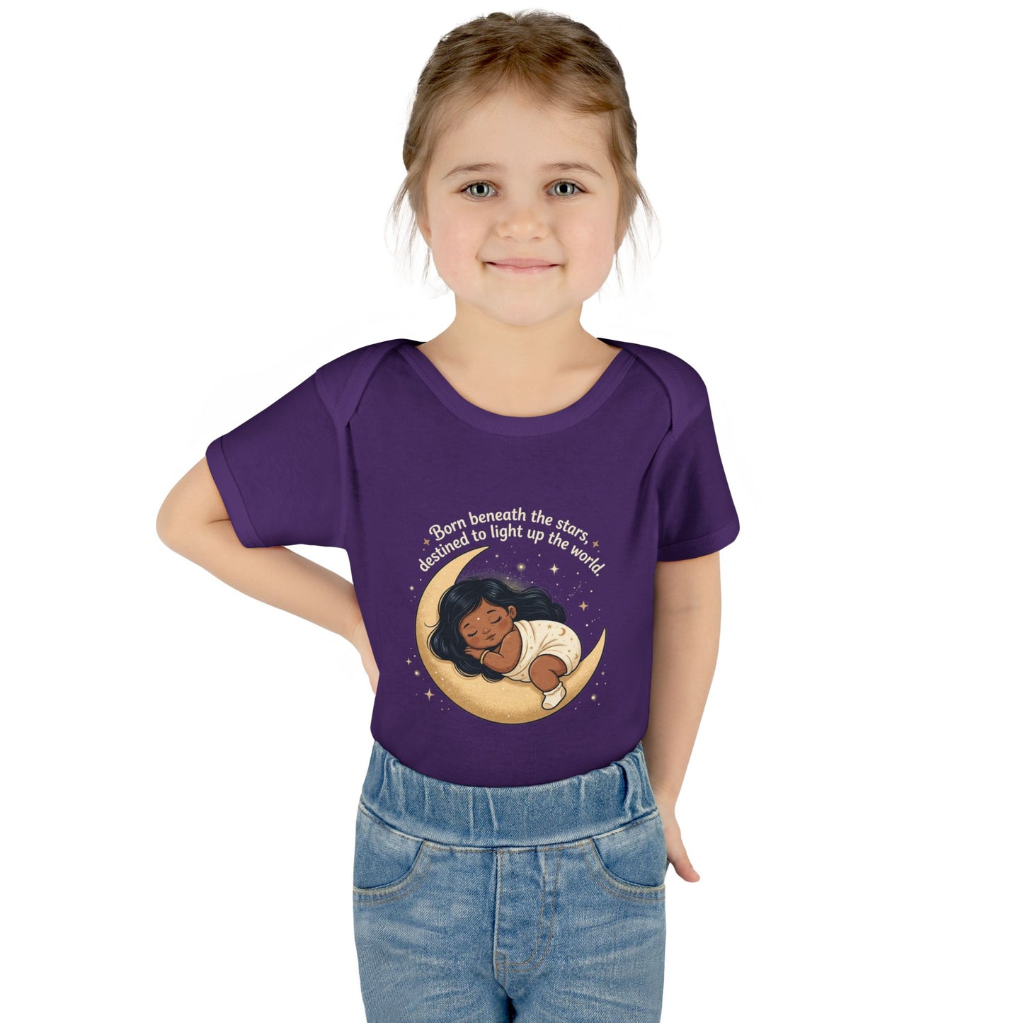 Newborn Moon Baby Bodysuit — "Born Beneath the Stars" Infant Onesie