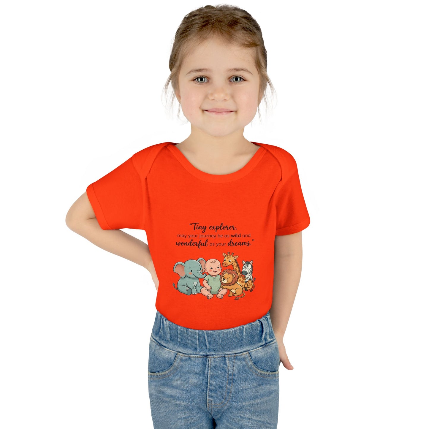 Baby Bodysuit — "Tiny Explorer" Cute Animal Nursery Onesie
