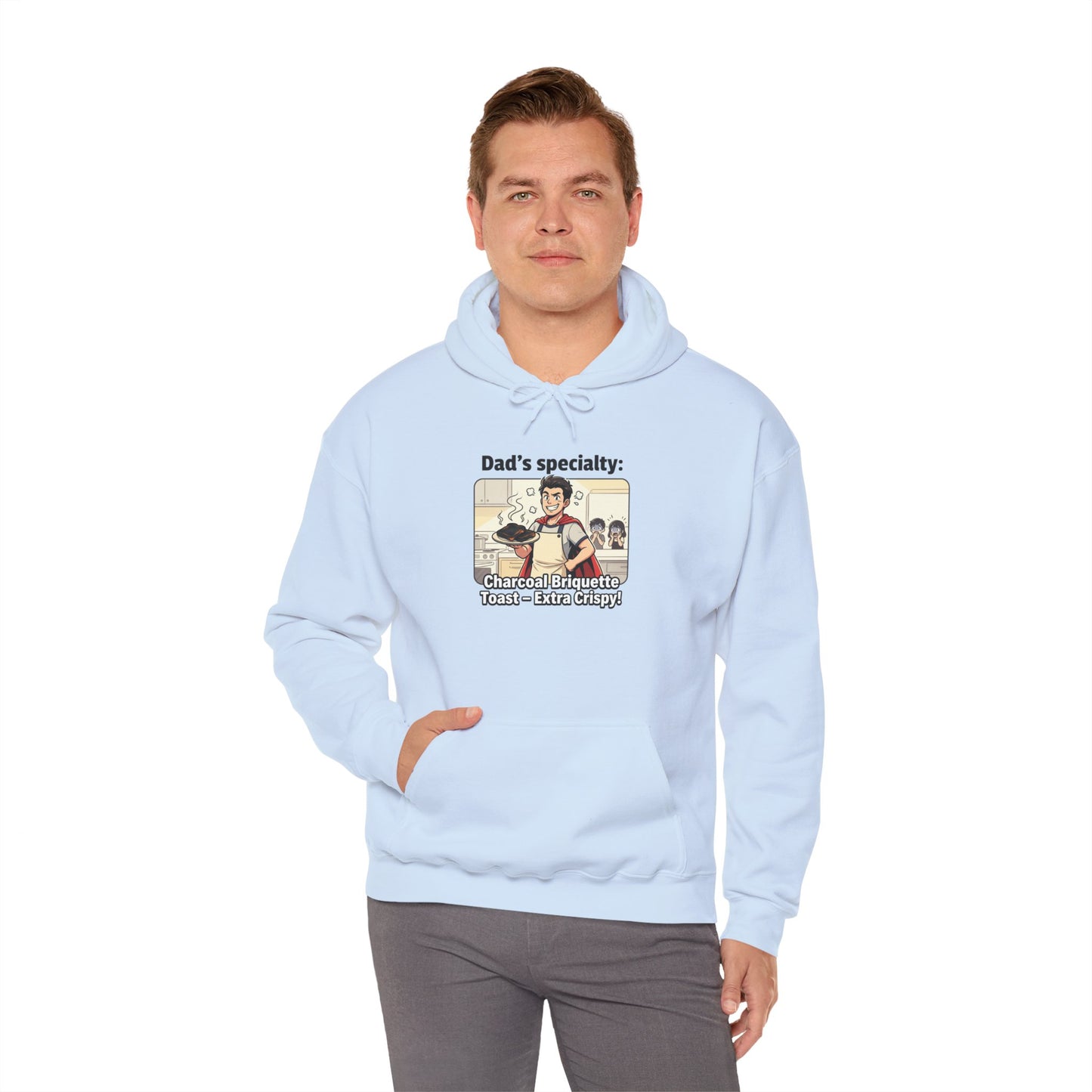 Dad’s Specialty: Charcoal Grilling Hooded Sweatshirt — Funny BBQ Dad Gift