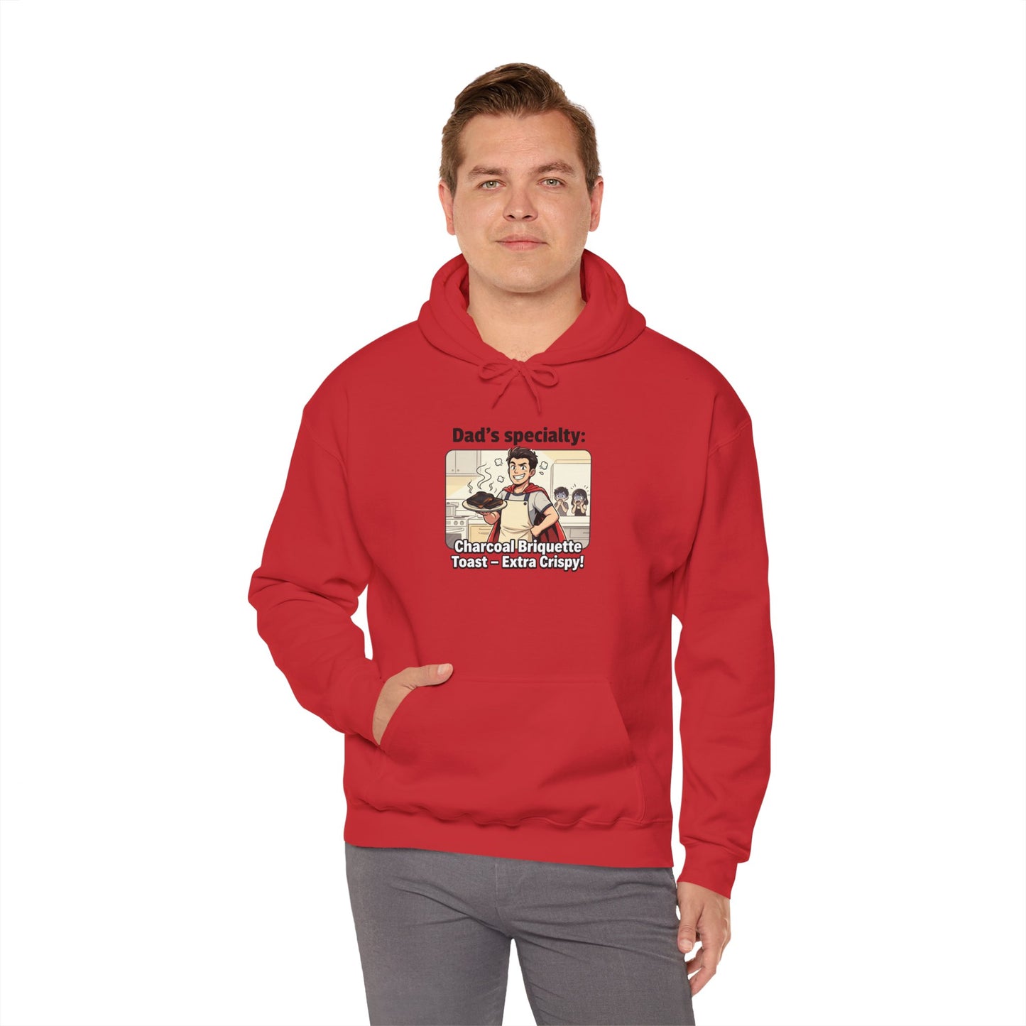 Dad’s Specialty: Charcoal Grilling Hooded Sweatshirt — Funny BBQ Dad Gift