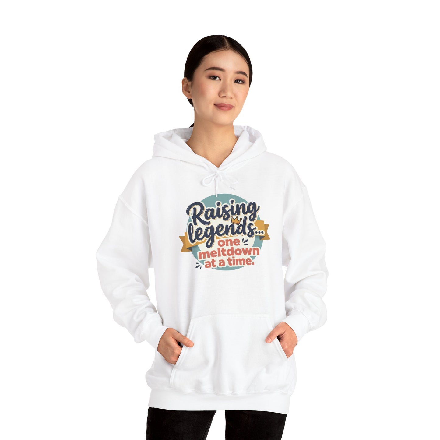 Hoodie — "Raising Legends... one meltdown at a time" Retro Parenthood Sweatshirt