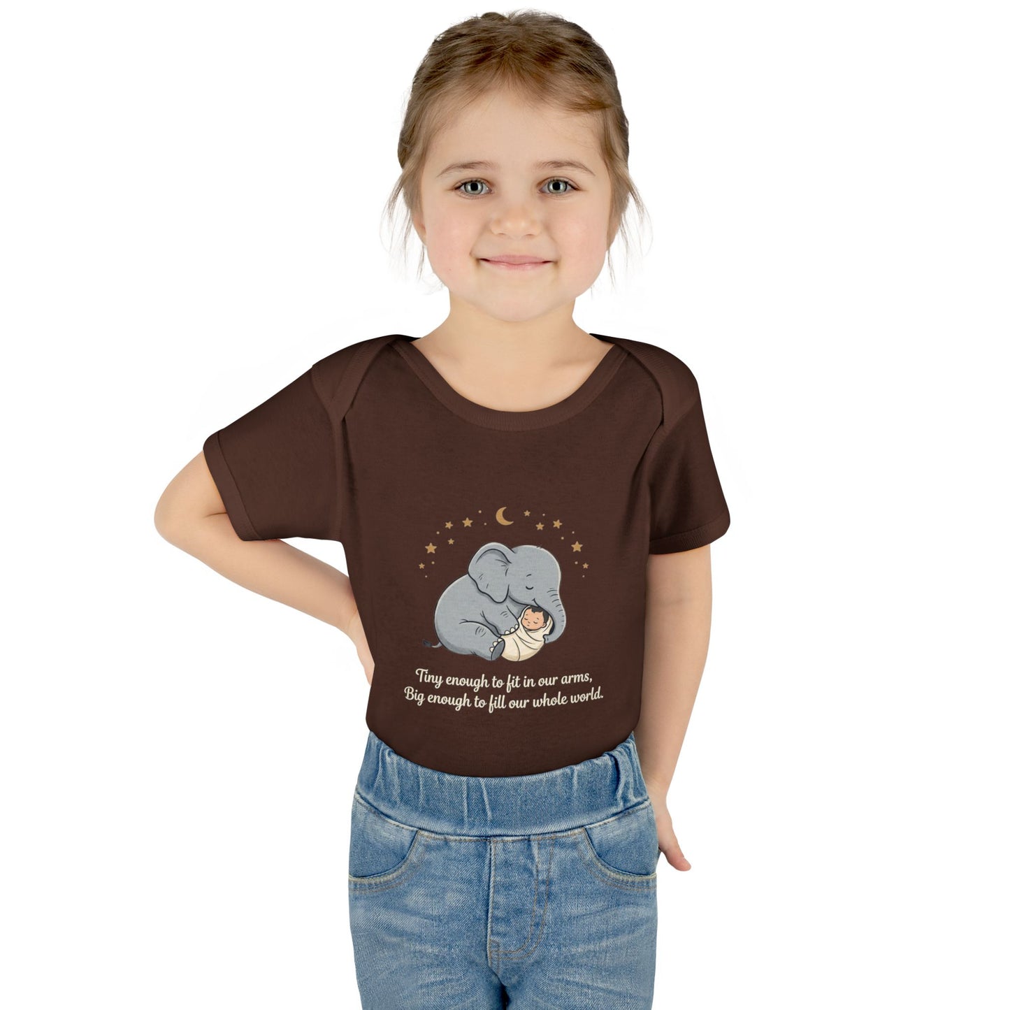 Elephant & Baby Nighttime Infant Bodysuit — Cute Nursery Sleepwear