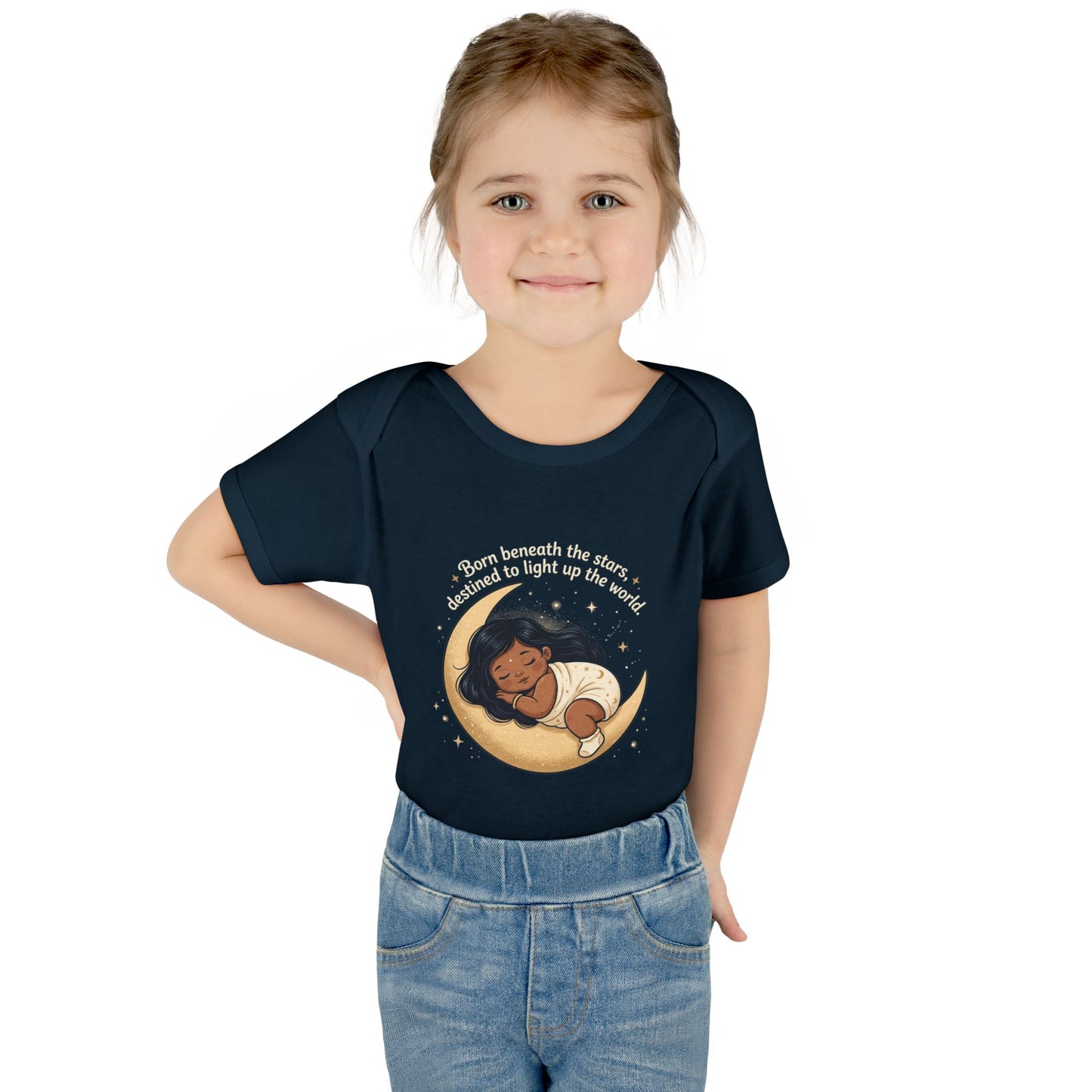 Newborn Moon Baby Bodysuit — "Born Beneath the Stars" Infant Onesie