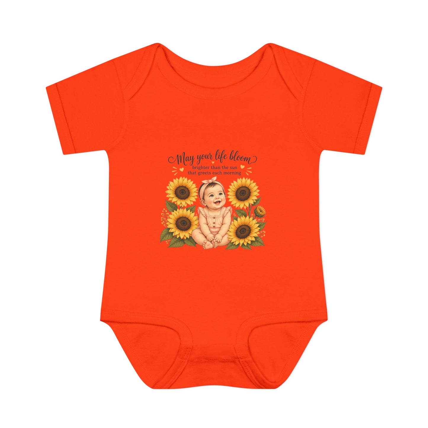 Sunflower Baby Bodysuit – "May Your Life Bloom" Infant Onesie