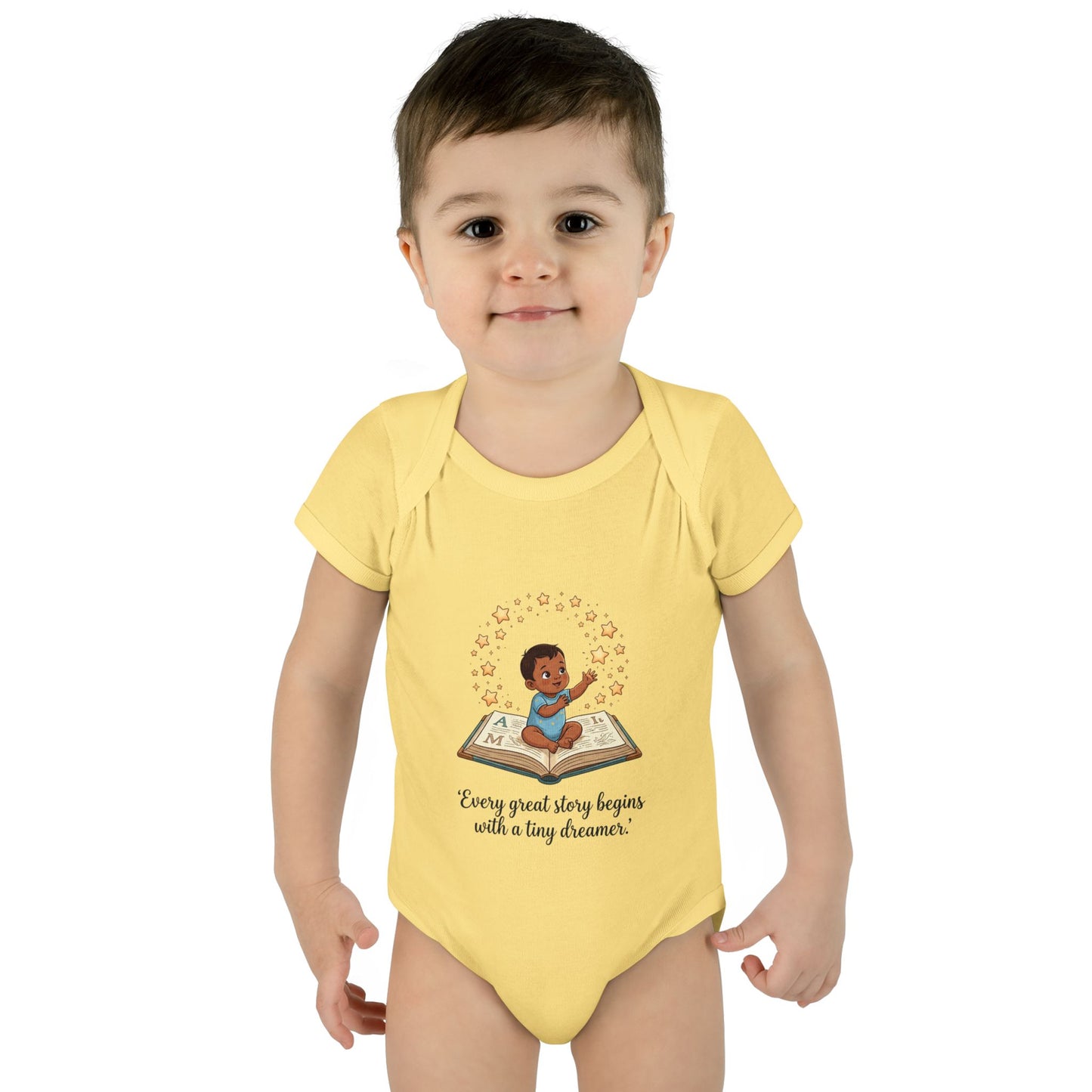 Baby Bodysuit - "Every Great Story Begins with a Tiny Dreamer" Illustrated Infant Onesie