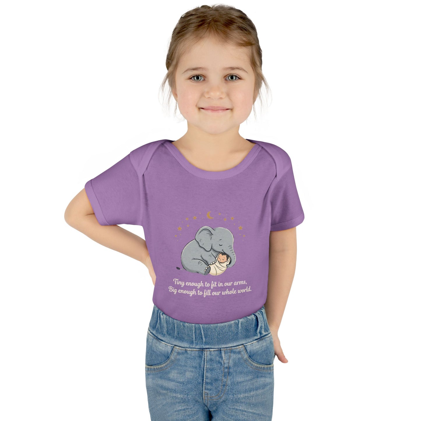 Elephant & Baby Nighttime Infant Bodysuit — Cute Nursery Sleepwear