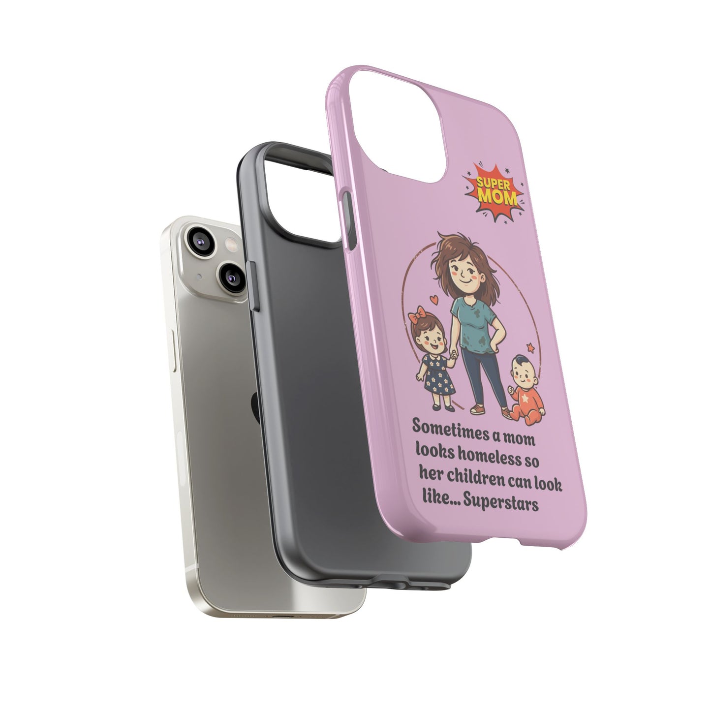 Super Mom Phone Case | Pink Phone Case, Mom Quote