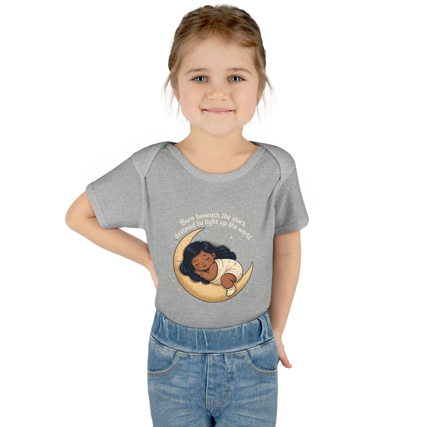 Newborn Moon Baby Bodysuit — "Born Beneath the Stars" Infant Onesie