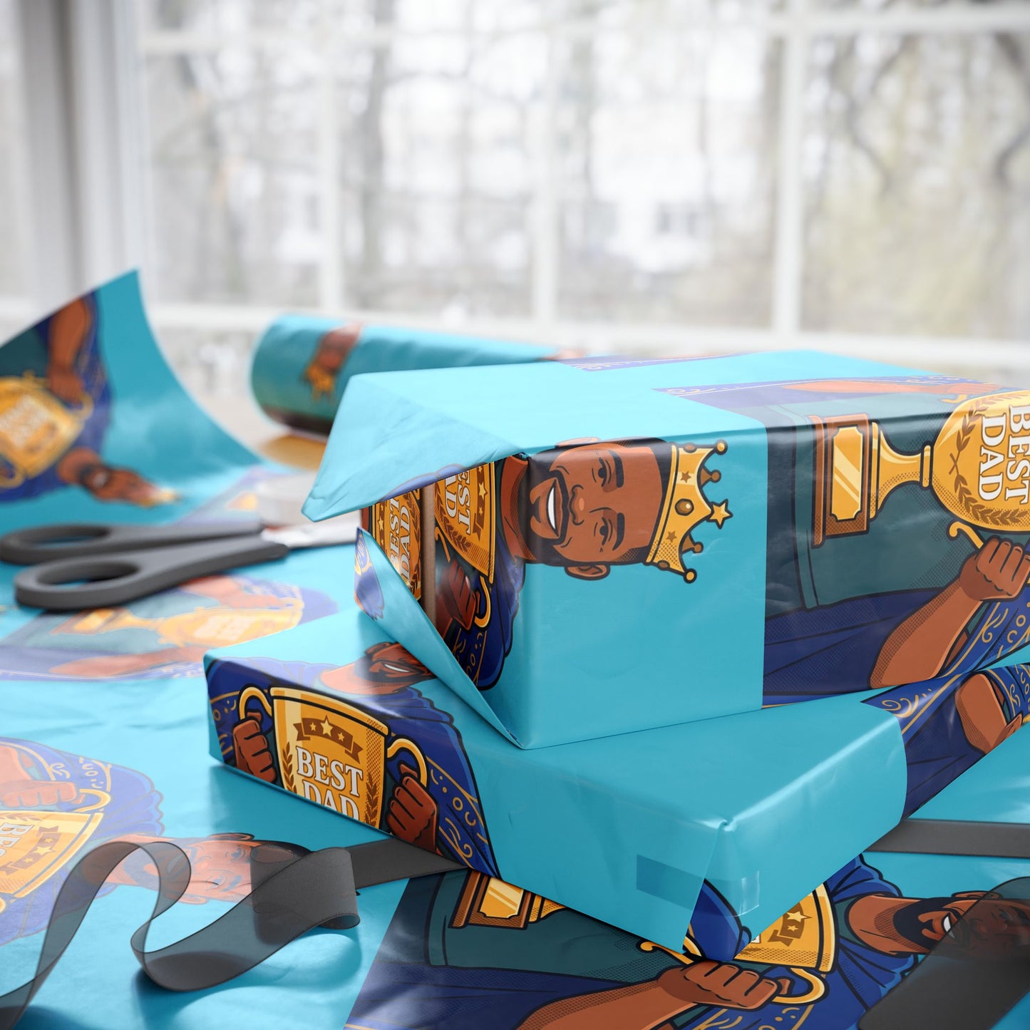 Best Dad Ever Superhero Wrapping Paper — Father's Day Gift Wrap