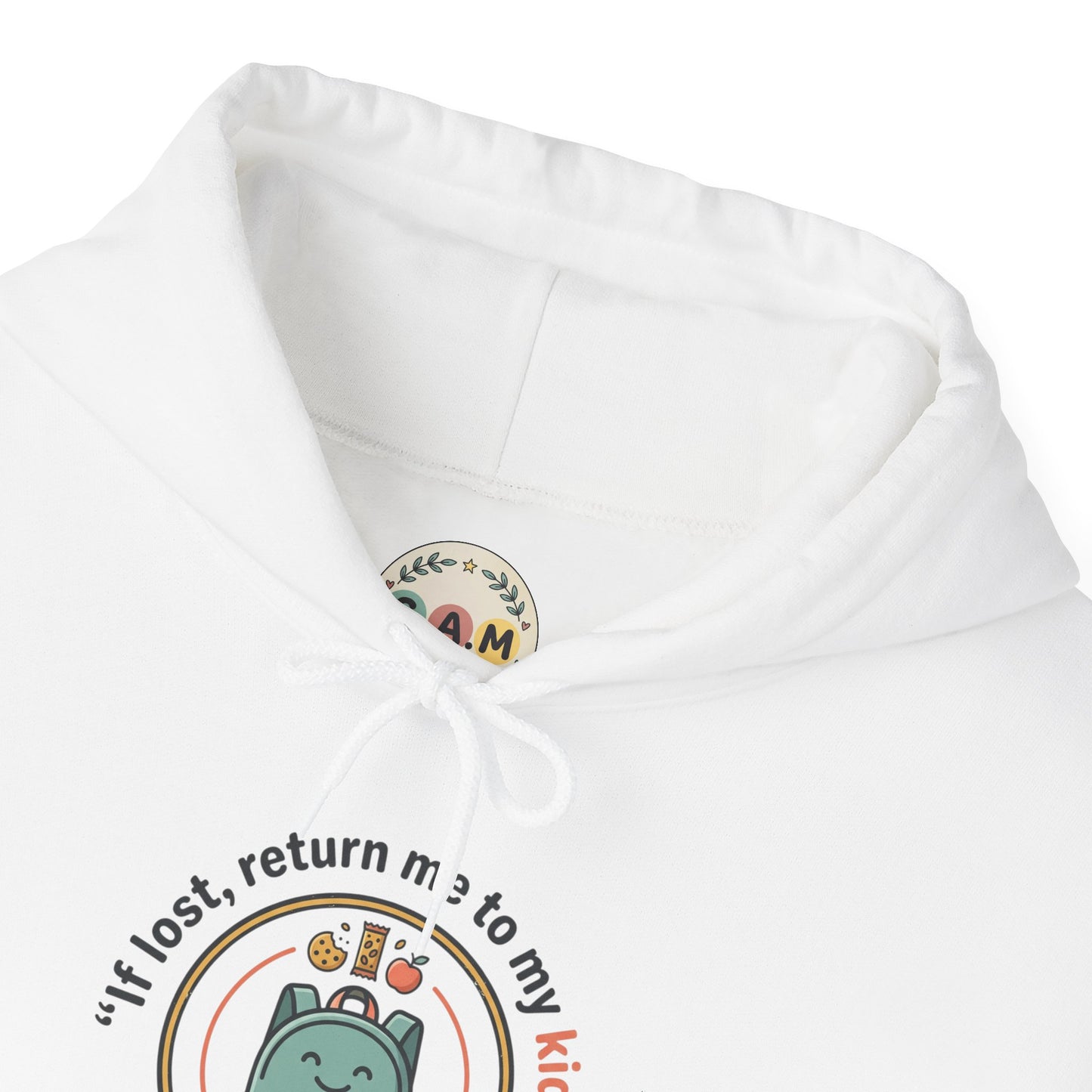 Hoodie — "If Lost, Return Me to My Kids (They need snacks)" Cute Kawaii Backpack Graphic