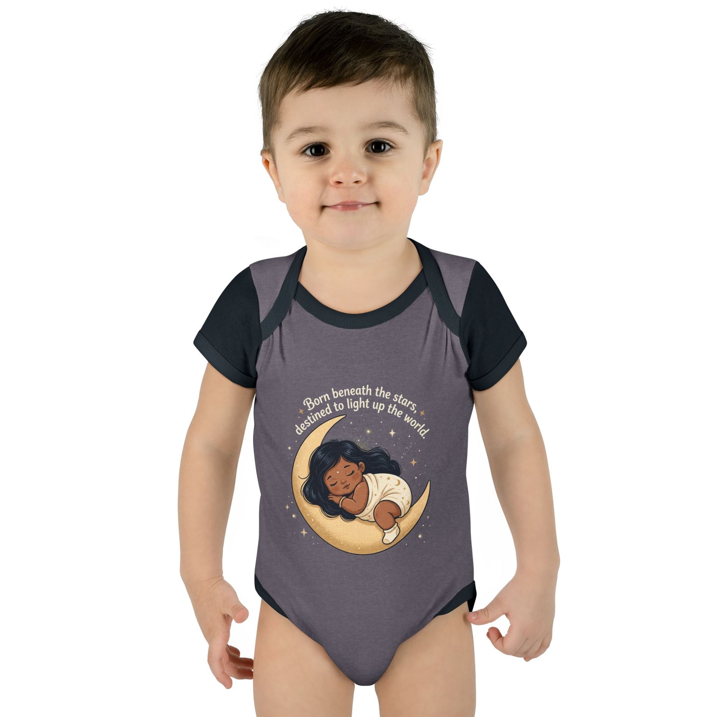 Newborn Moon Baby Bodysuit — "Born Beneath the Stars" Infant Onesie