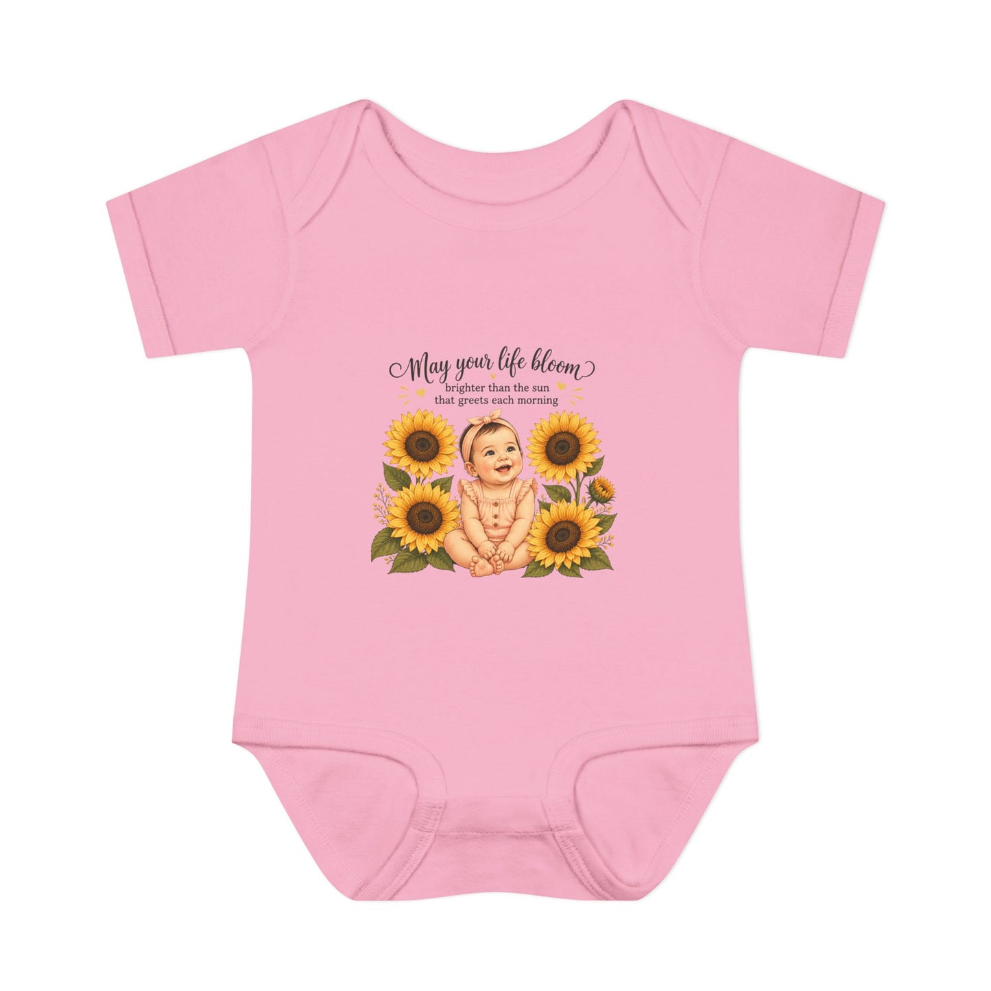 Sunflower Baby Bodysuit – "May Your Life Bloom" Infant Onesie