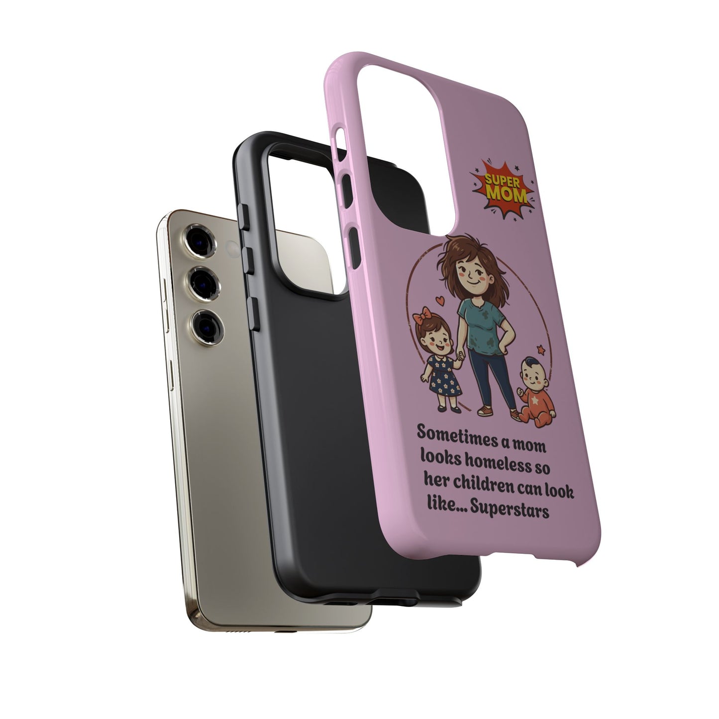 Super Mom Phone Case | Pink Phone Case, Mom Quote