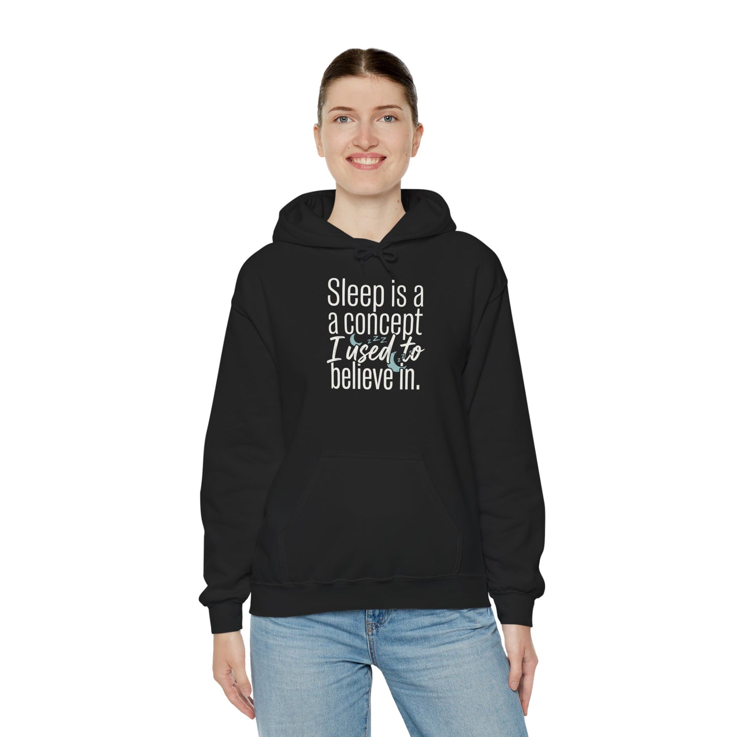 Sleep Is a Concept Hoodie – Funny Insomnia Quote Pullover