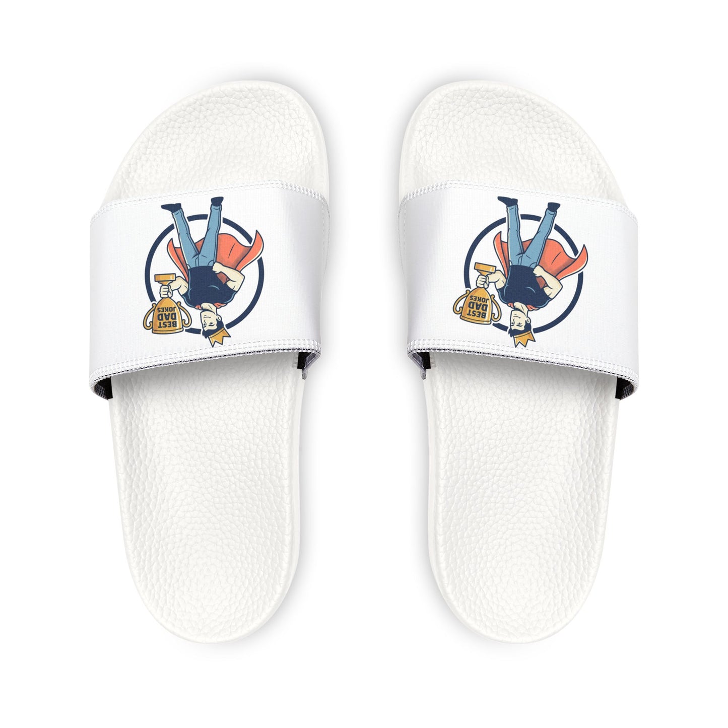 Slide Sandals — King of dad jokes Graphic Removable-Strap Pool Slides