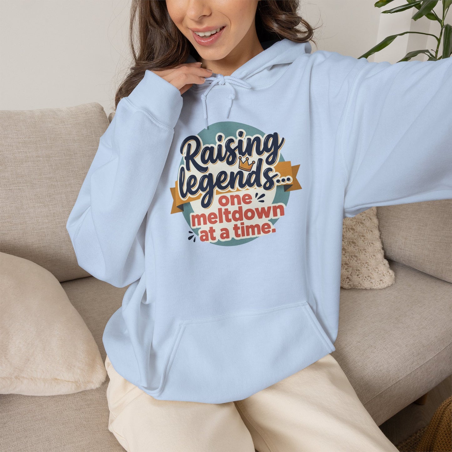 Hoodie — "Raising Legends... one meltdown at a time" Retro Parenthood Sweatshirt