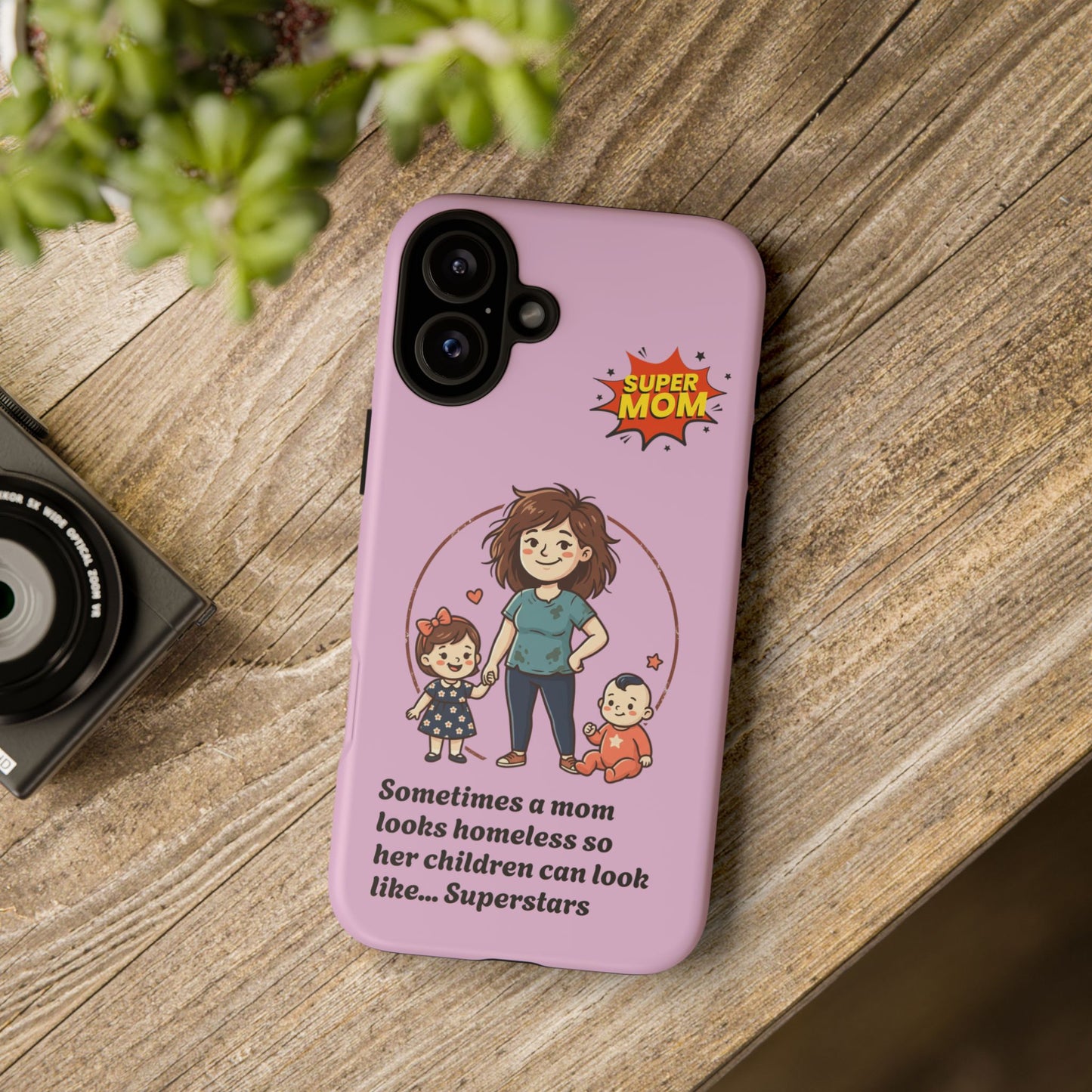 Super Mom Phone Case | Pink Phone Case, Mom Quote