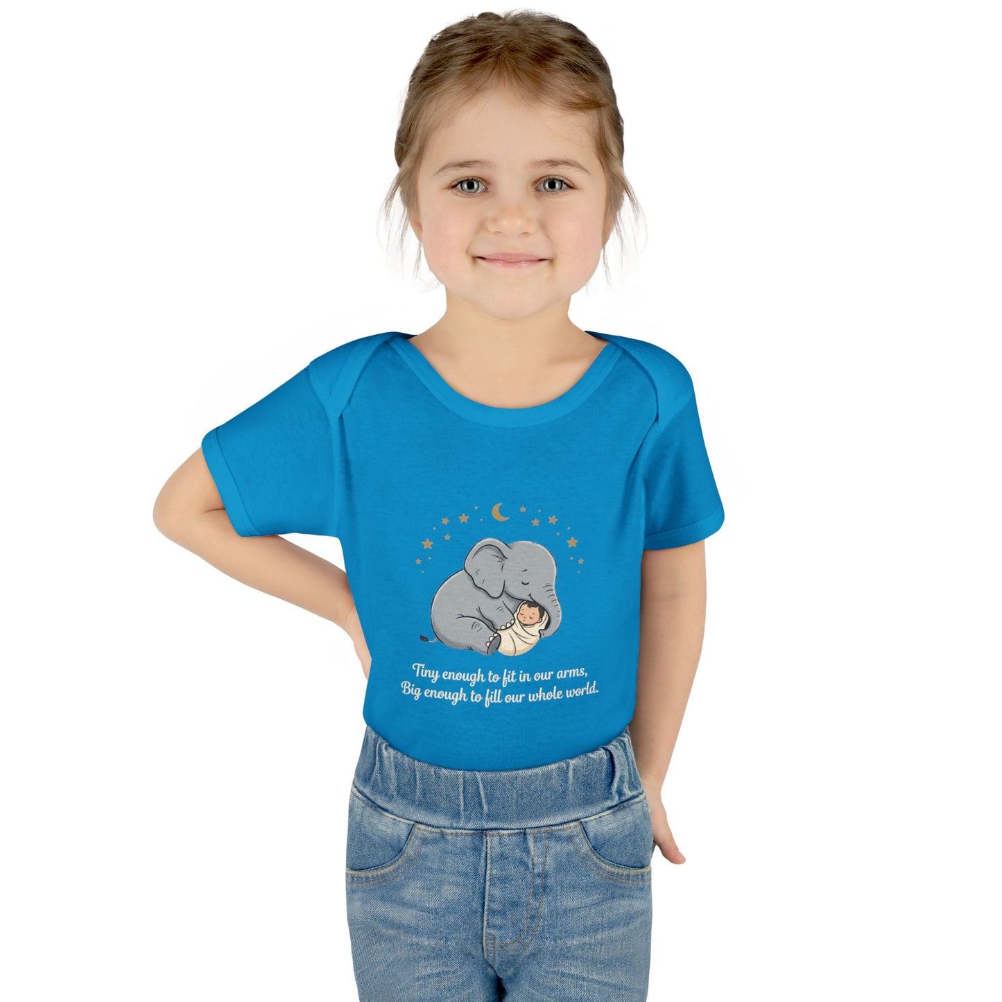 Elephant & Baby Nighttime Infant Bodysuit — Cute Nursery Sleepwear