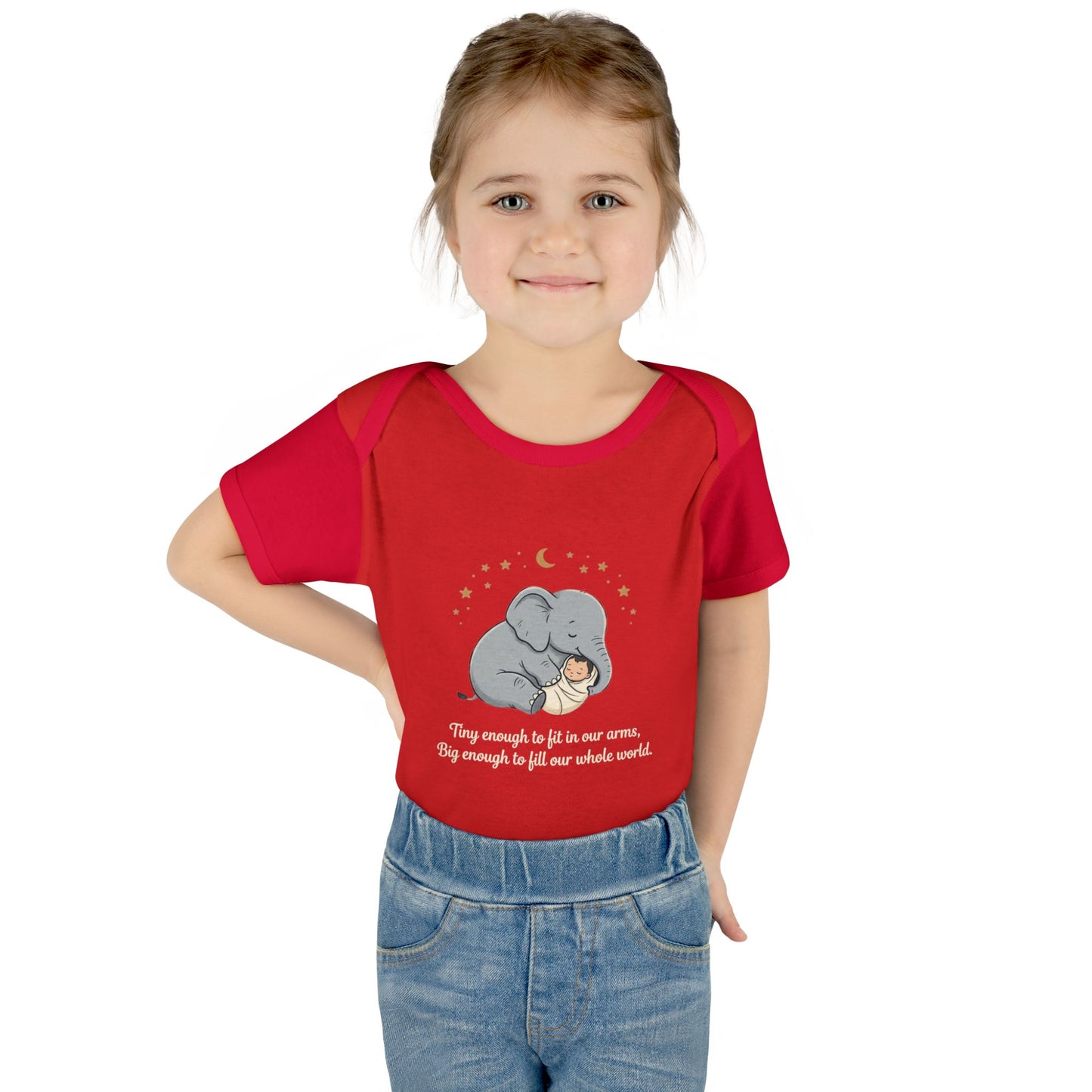 Elephant & Baby Nighttime Infant Bodysuit — Cute Nursery Sleepwear