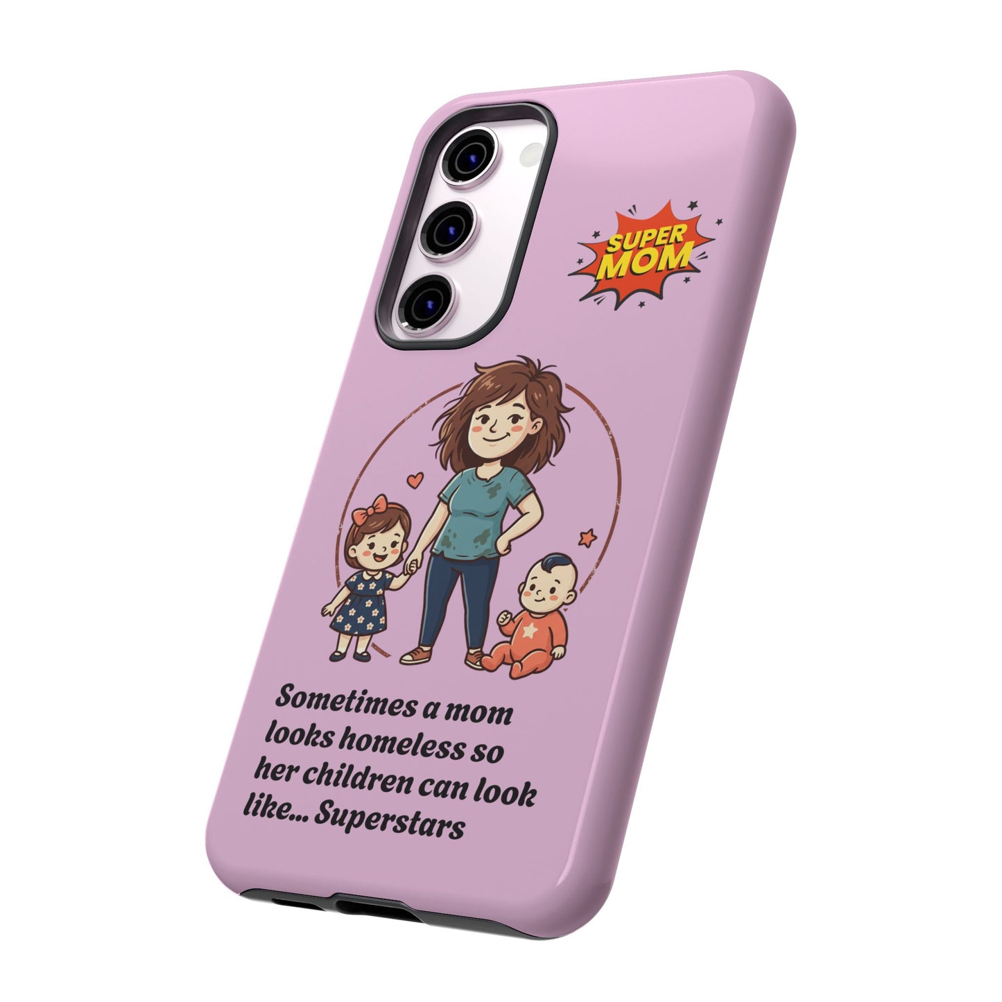 Super Mom Phone Case | Pink Phone Case, Mom Quote