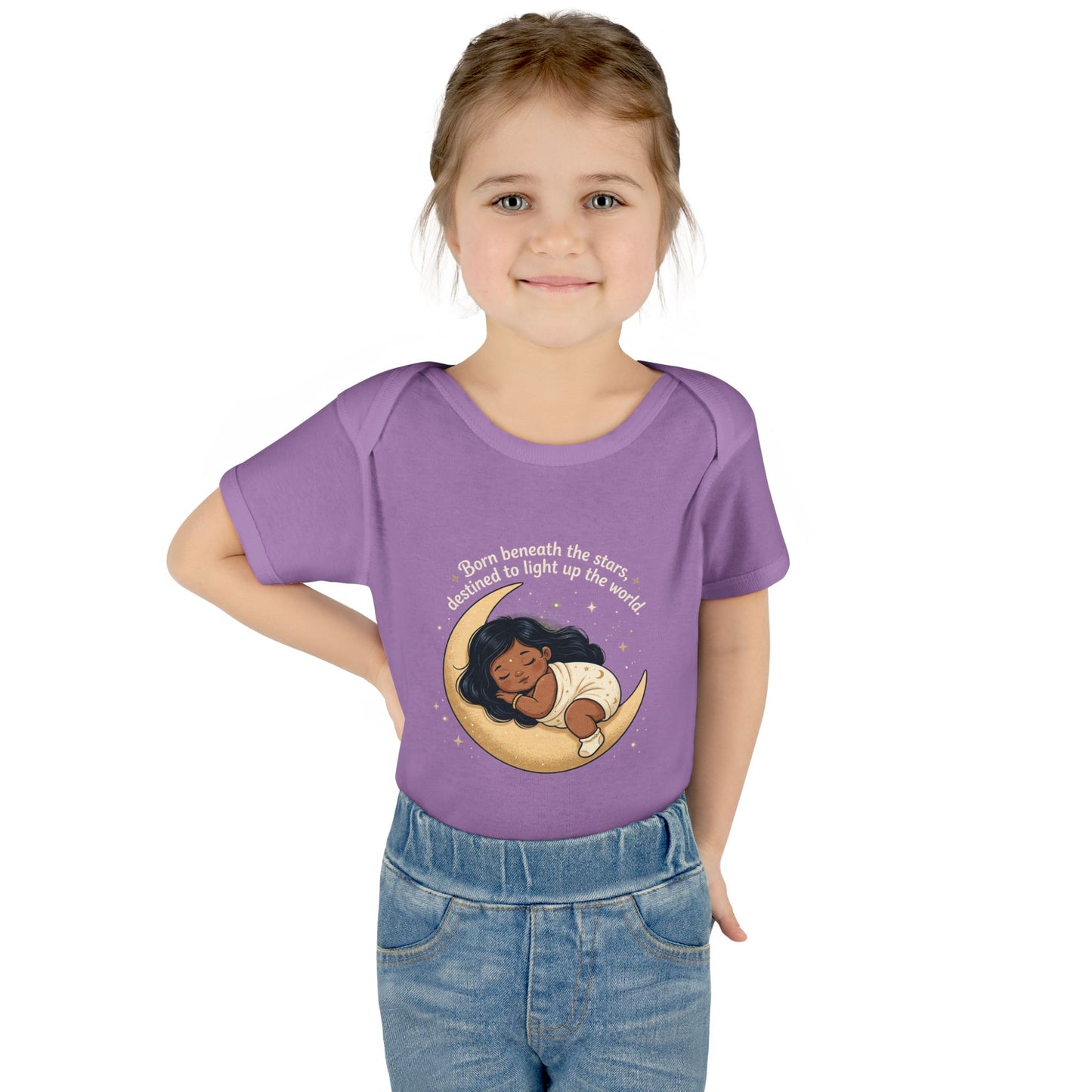 Newborn Moon Baby Bodysuit — "Born Beneath the Stars" Infant Onesie