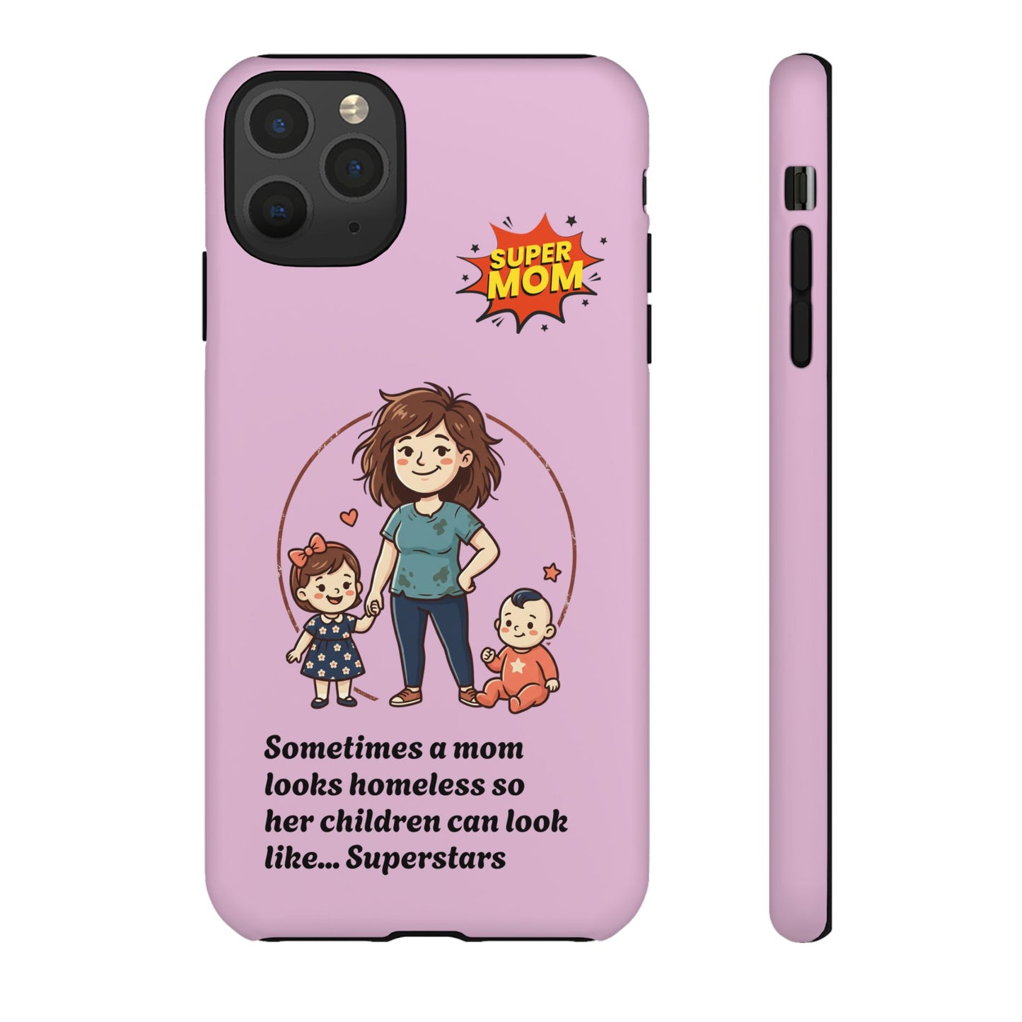 Super Mom Phone Case | Pink Phone Case, Mom Quote