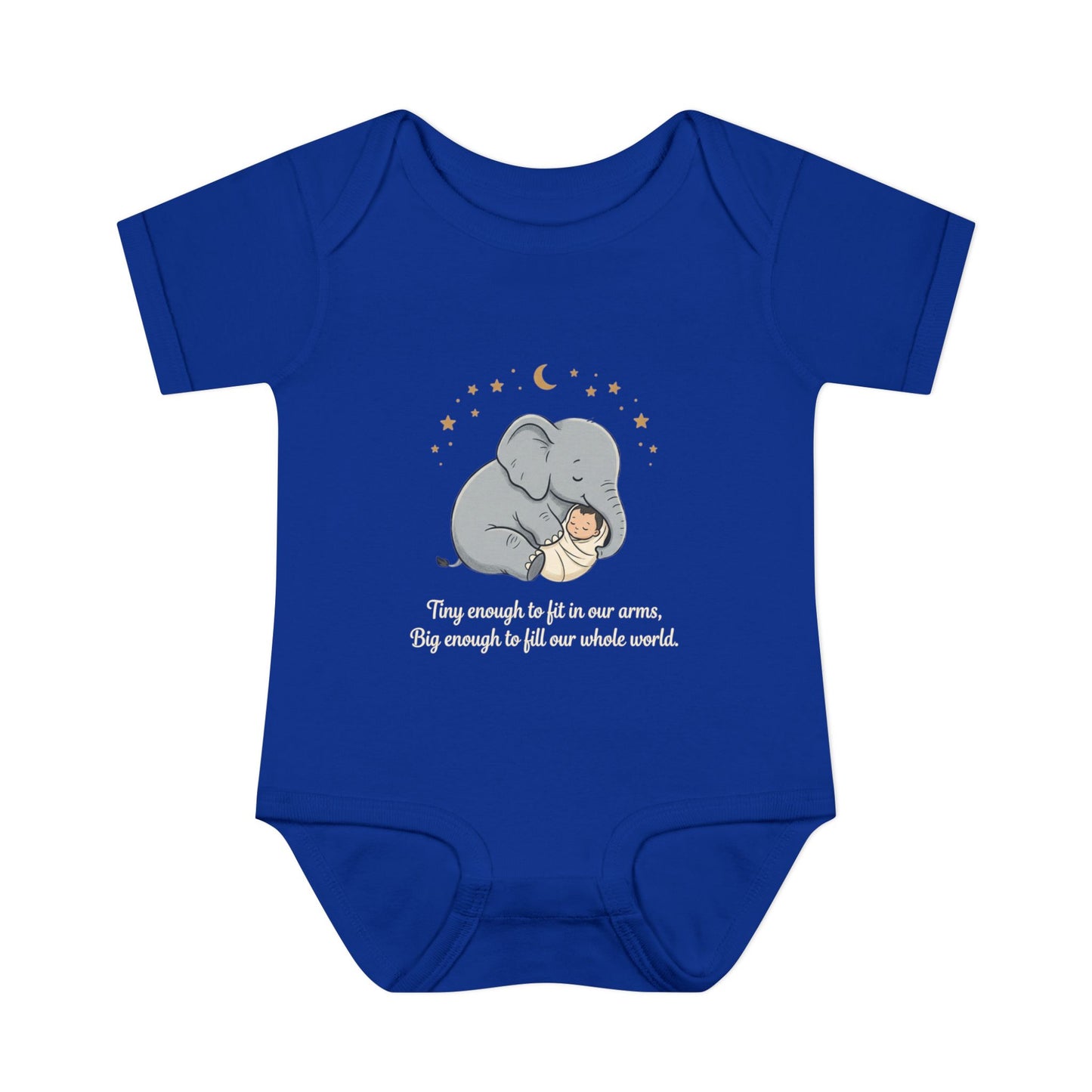 Elephant & Baby Nighttime Infant Bodysuit — Cute Nursery Sleepwear