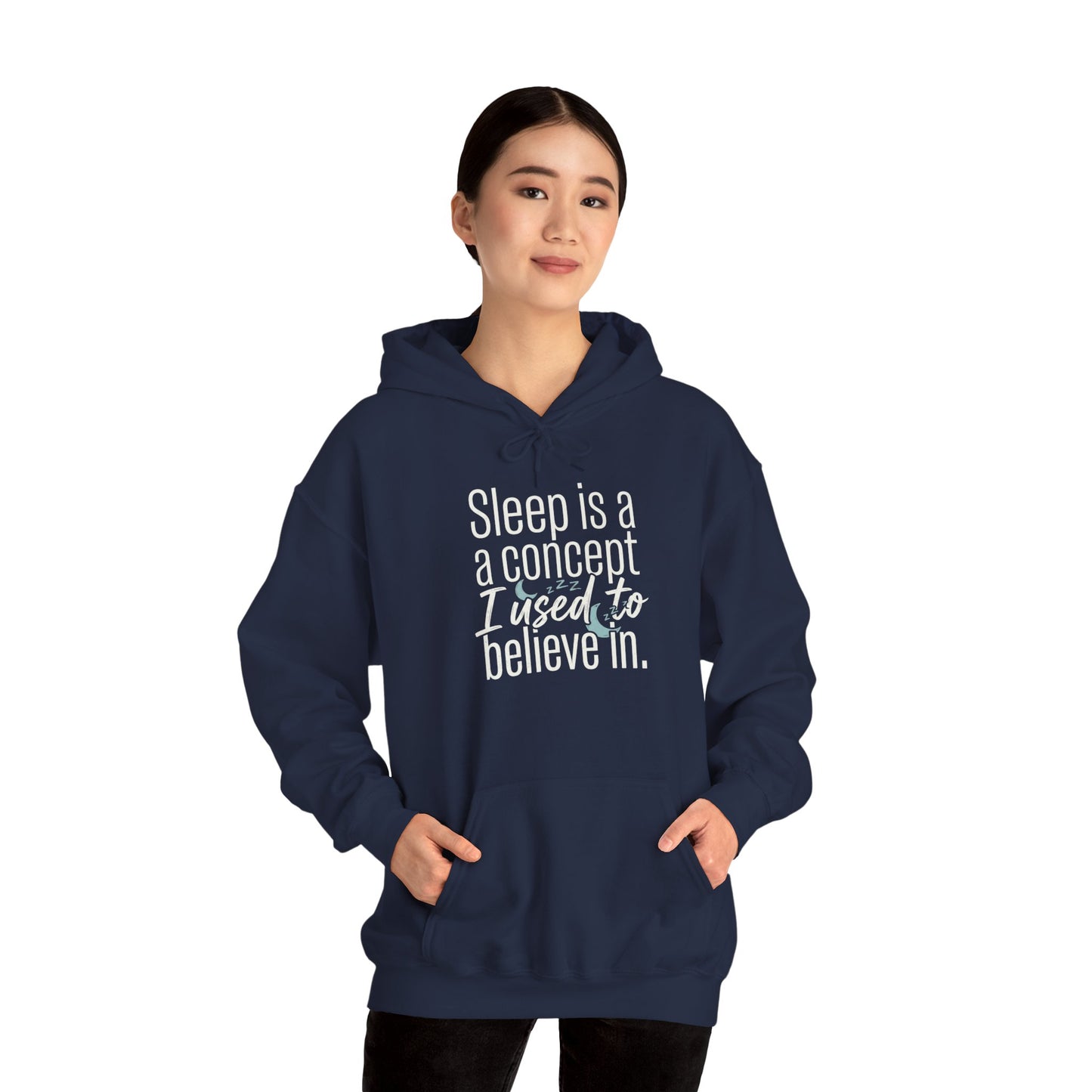 Sleep Is a Concept Hoodie – Funny Insomnia Quote Pullover